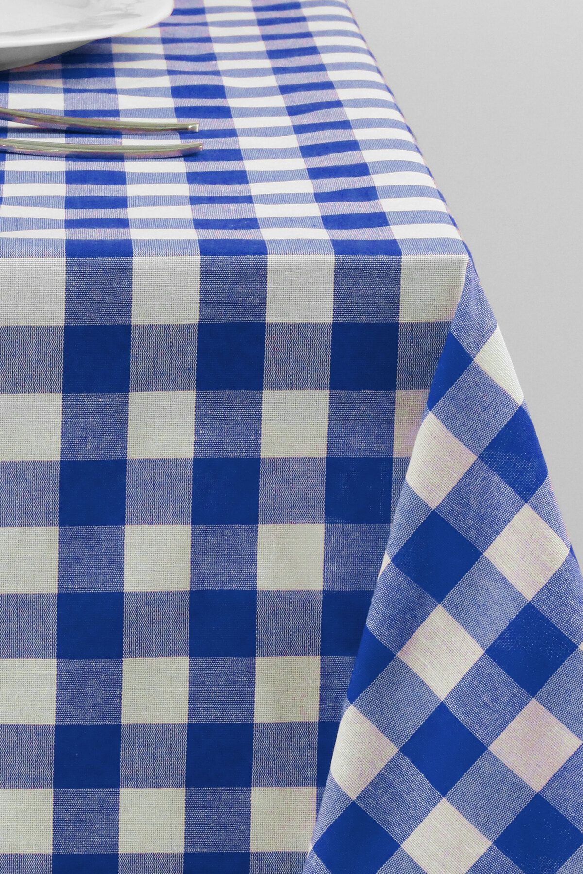 Soft Kare-Blue Large Square Pattern Gingham Tablecloth, Table Cloth, Picnic Mat 4