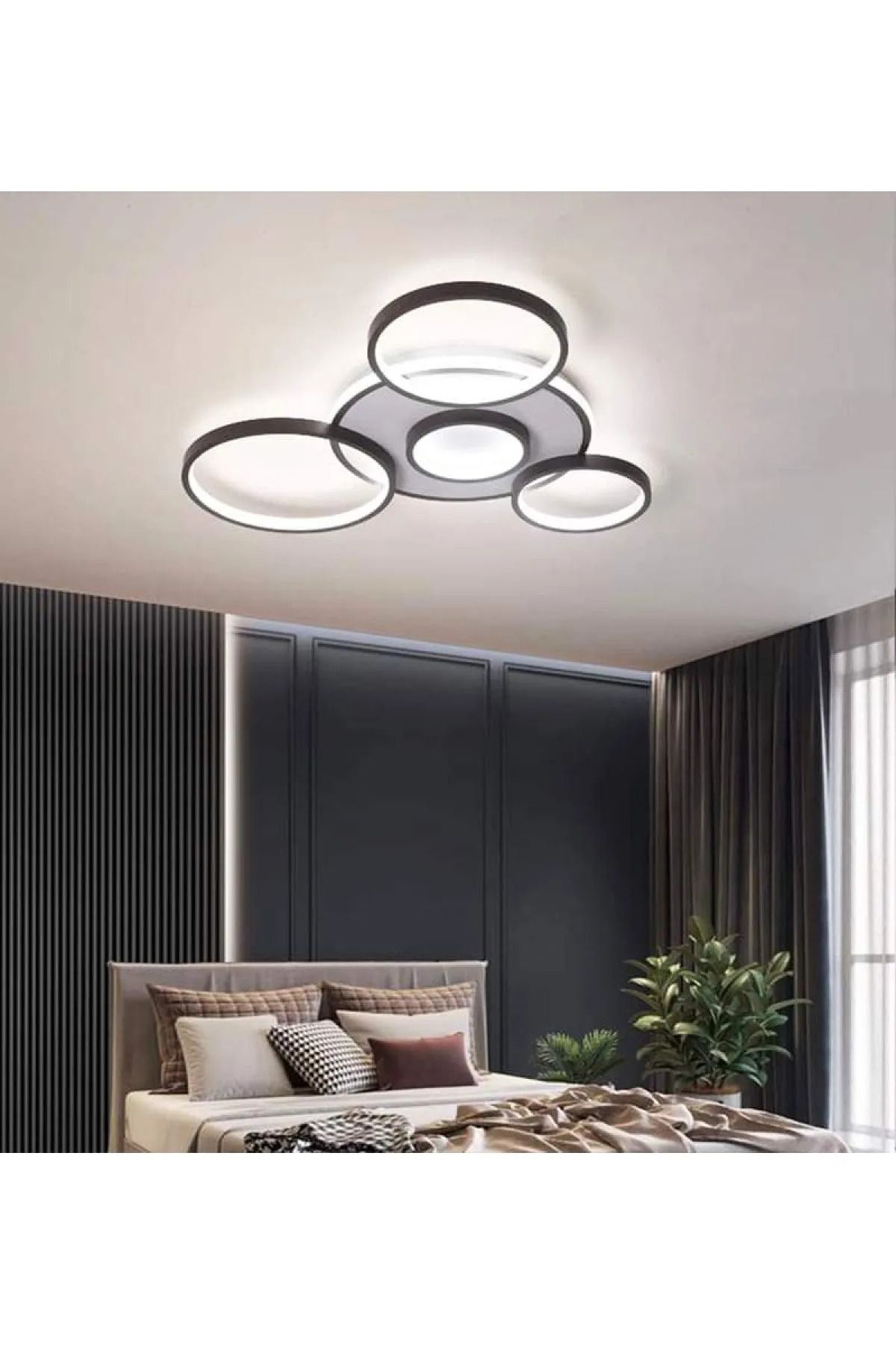 LEGACY Yaman Modern Tasarım Siyah Renk Beyaz Ledli Cafe - Mutfak - Salon Led Avize