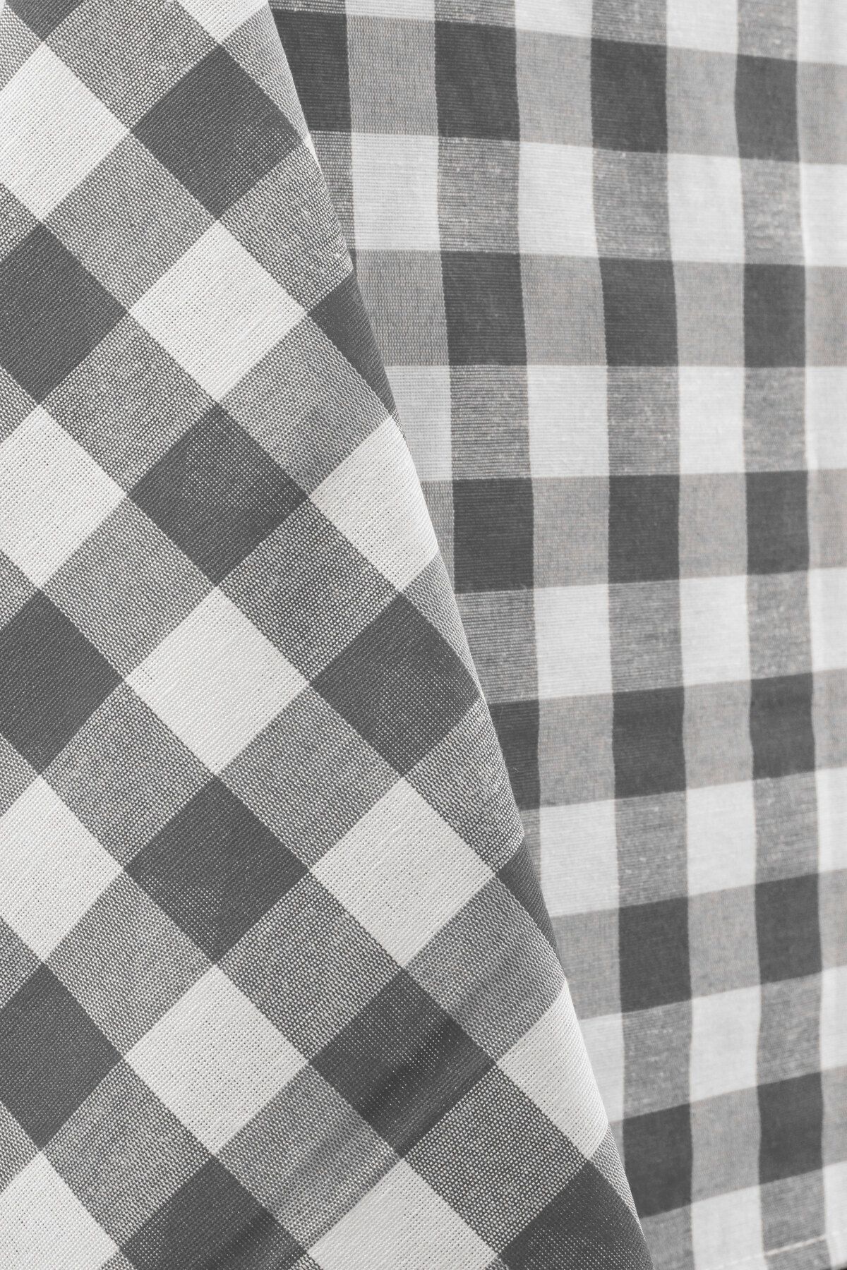 Soft Kare-Gray Large Square Pattern Gingham Tablecloth 6