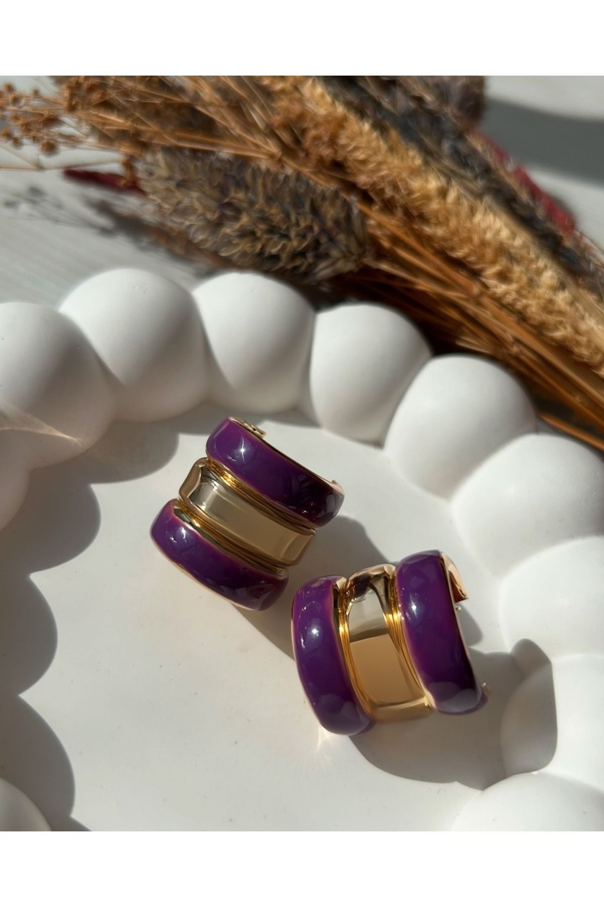 Mayda accessorises Çelik 3 Bombeli Küpe