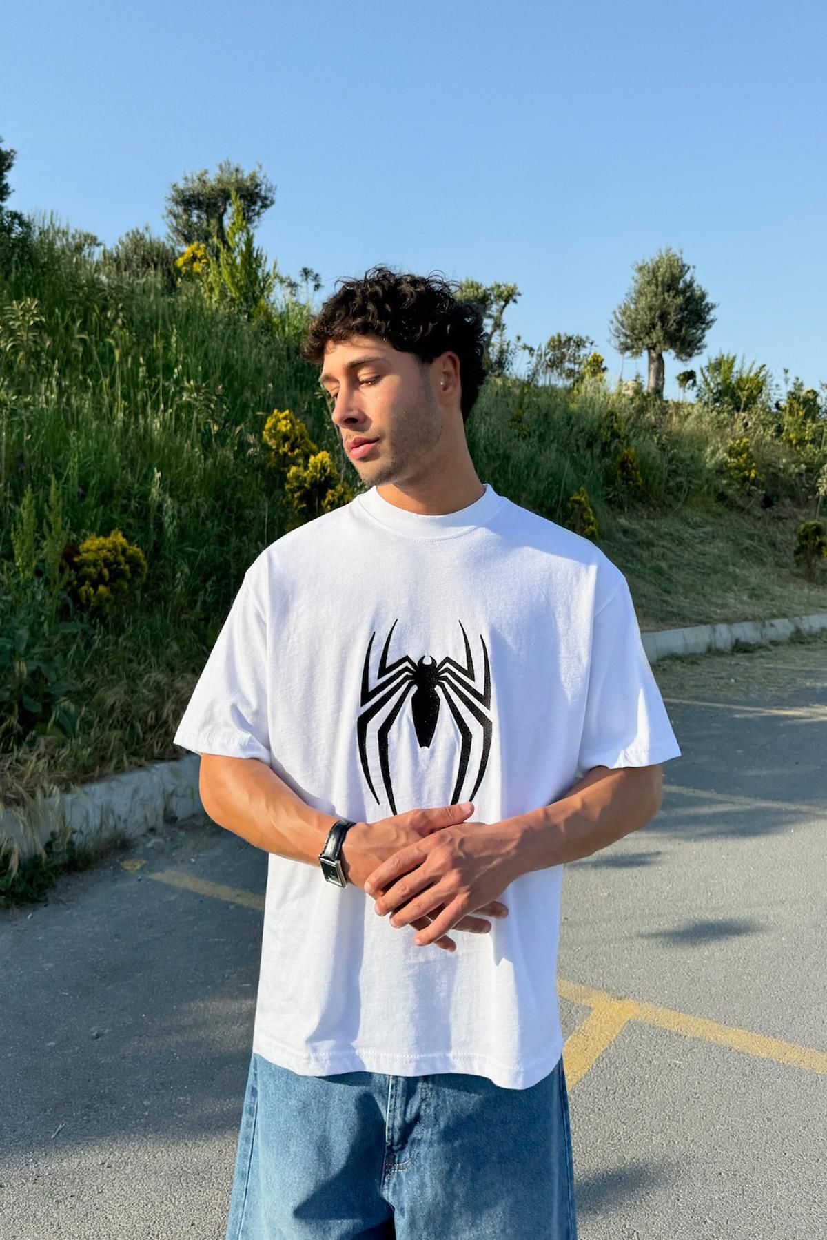 Flaw Wear Spider Nakışlı Beyaz Tişört
