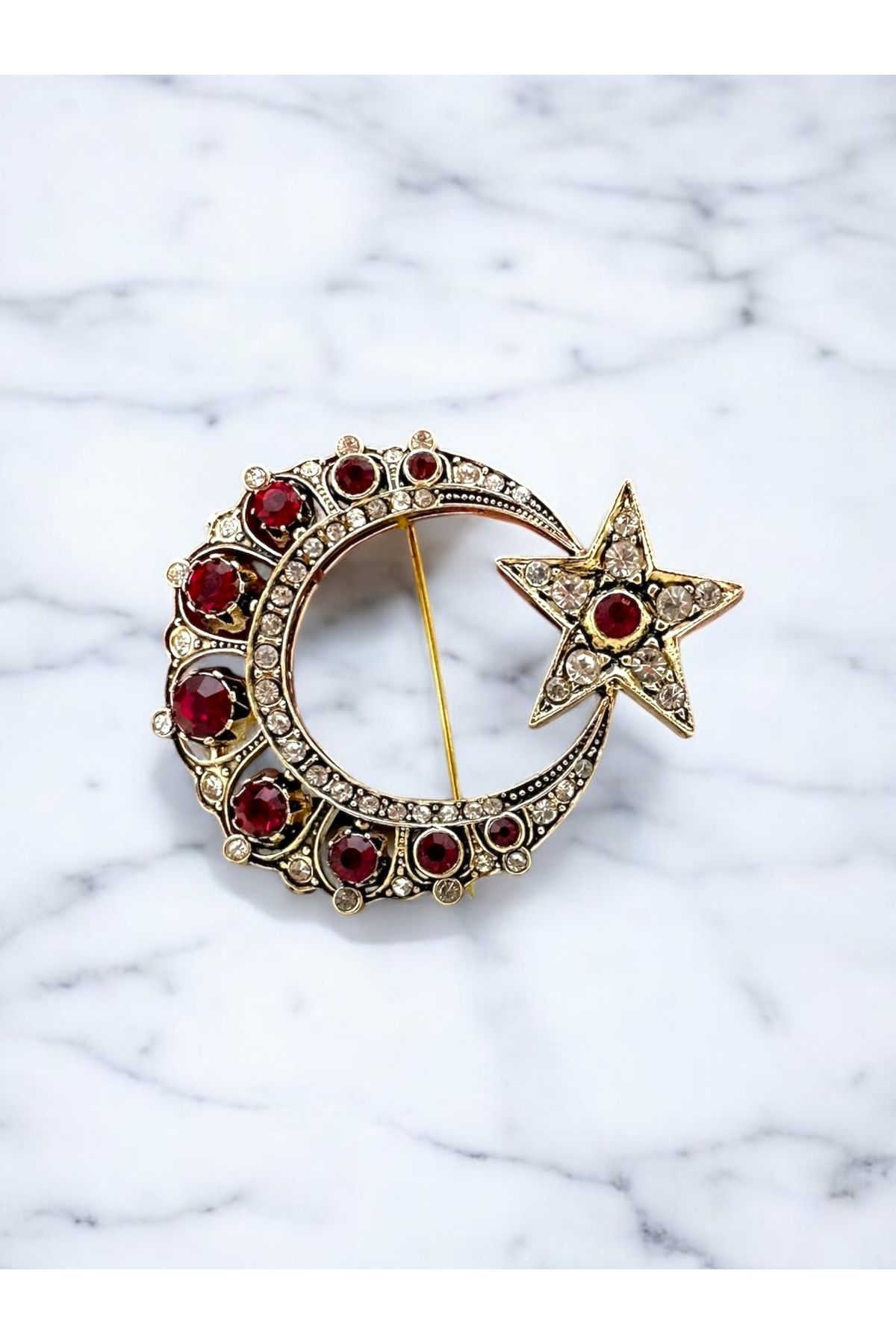 FUYA JEWELLERY Ay Yıldız Broş