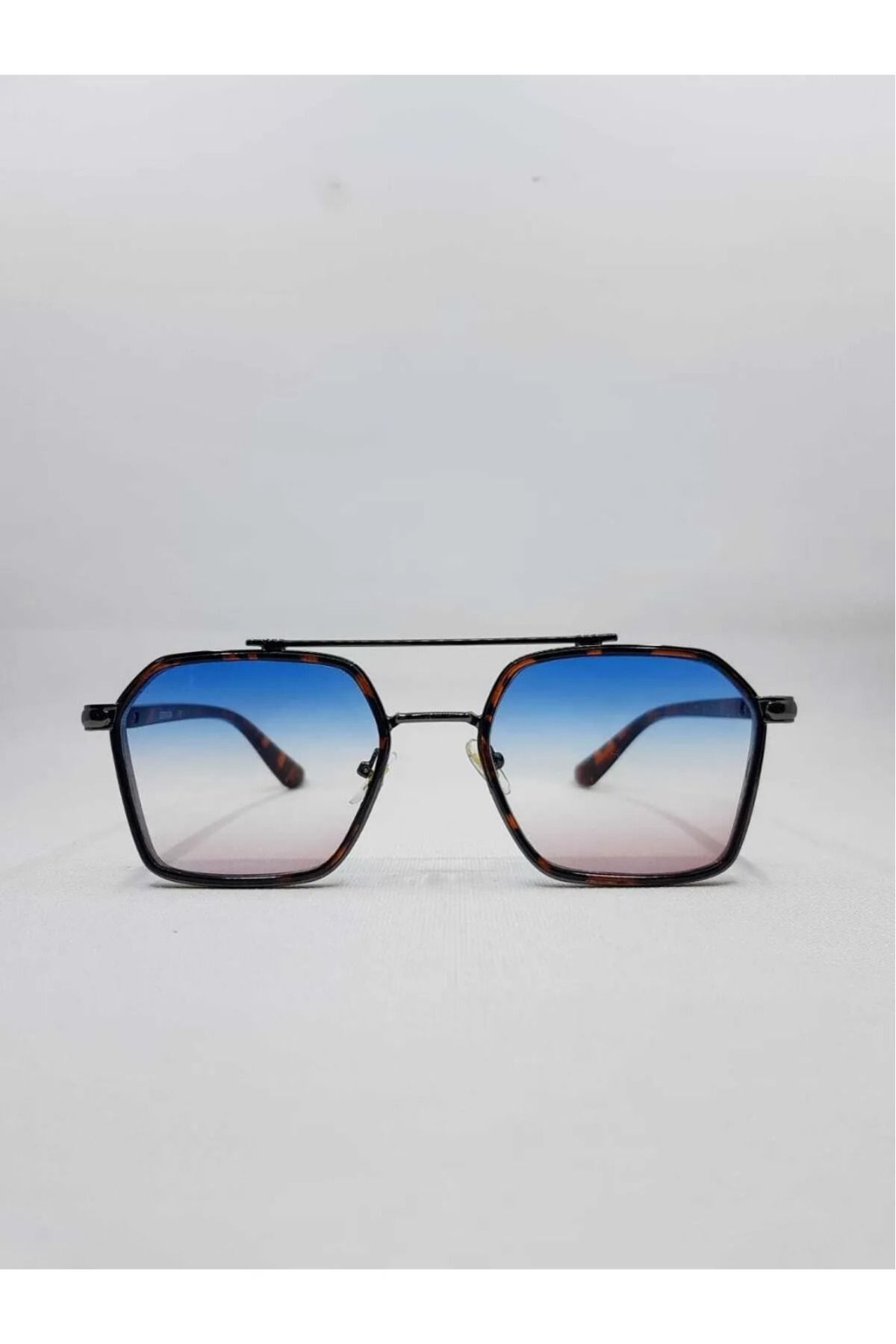 Shoebuo Mavi Degrade Camlı Güneş Gözlüğü Unisex Retro Model