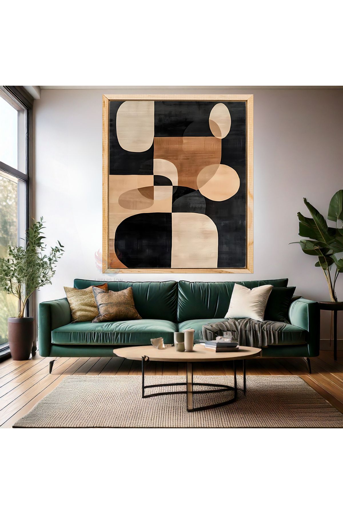 Artarilion Soyut Tasarım Ahşap Çerçeveli MDF Tablo Modern Salon Tablosu Ev Dekorasyon Tablosu Yeni Ev Hediyesi