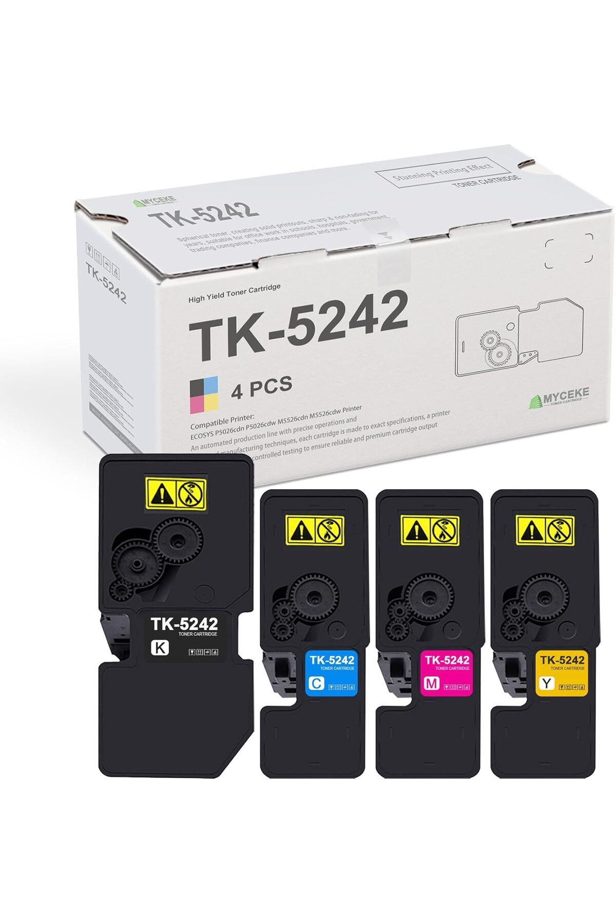 KYOCERA TK5240 ECOSYS P5026cdn P5026cdw M5526cdn M5526cdw , Black 4000 Pages & Color 3000 Pages