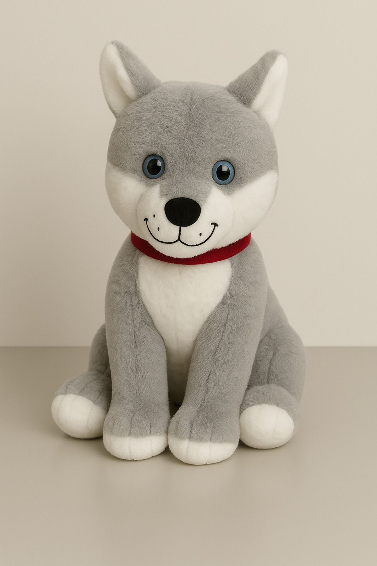 POLLYTOYS Peluş Tasmalı Kurt Köpek - 60 cm