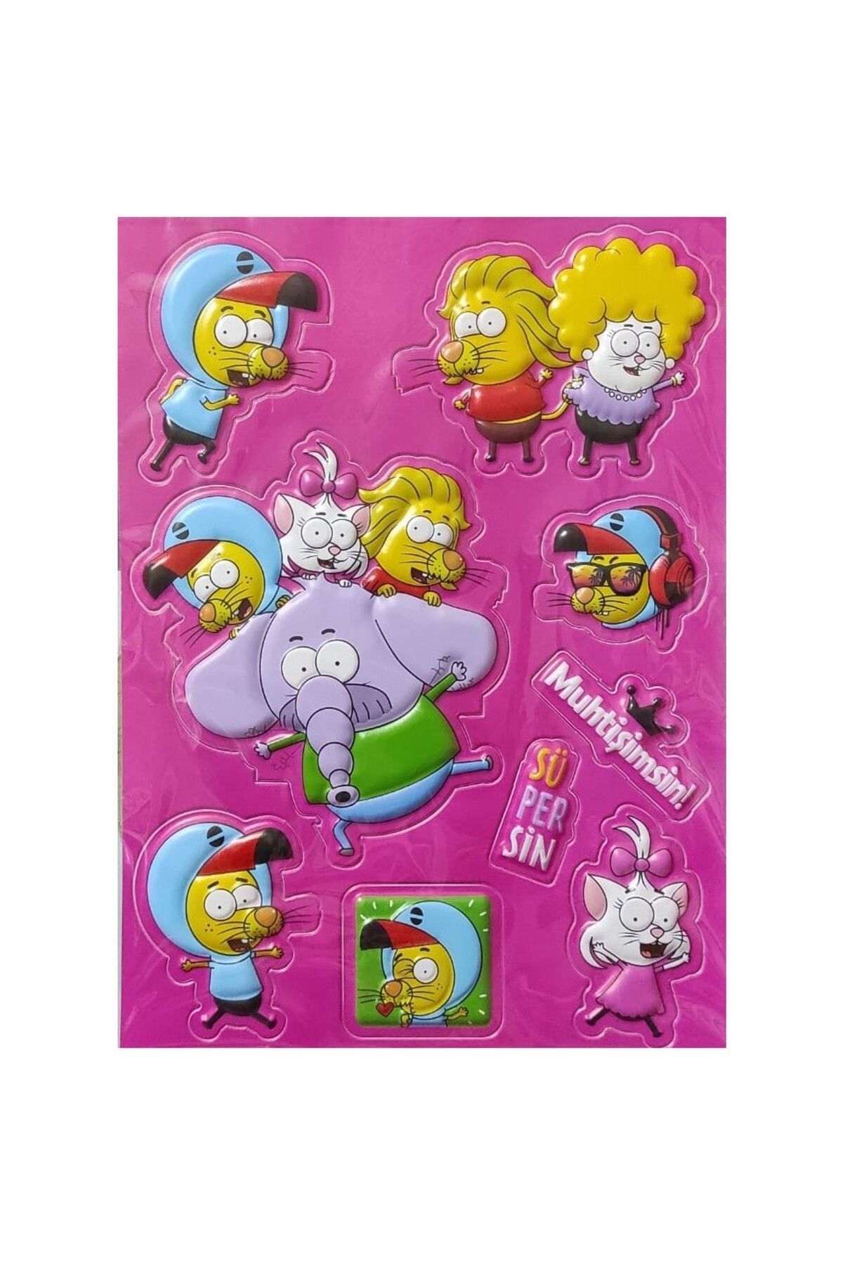 CEM KIRTASİYE Kral Şakir kabartma 3D sticker 9 adet // 1 ADET GÖNDERİLİR.