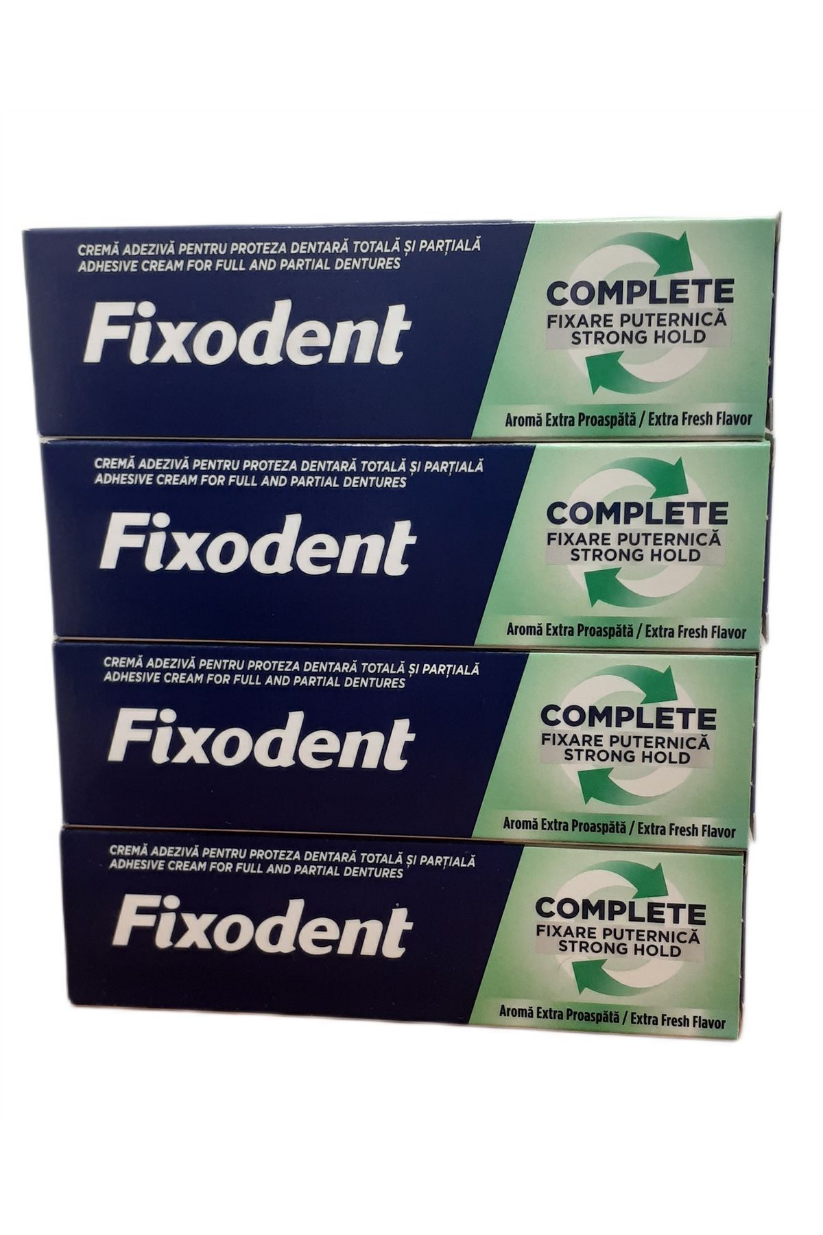 Fixodent COMPLETE GÜÇLÜ TUTUŞ EXTRA FERAH AROMA PROTEZ YAPIŞTIRICI KREM 47 GR X 4 ADET