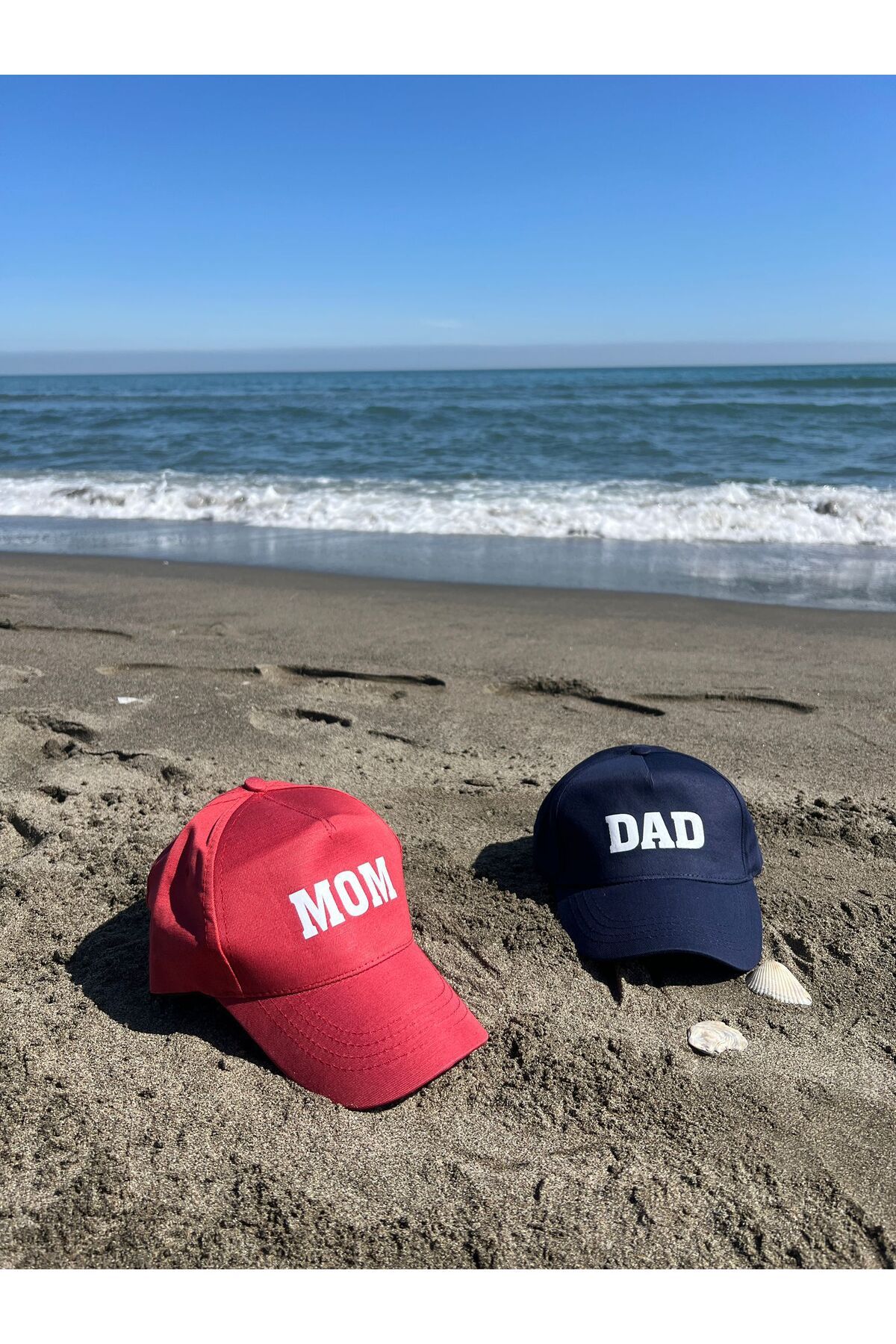 mihi hediyelik El Yazılı Dad & Mom 2'li Basic Beyzbol Kep Set