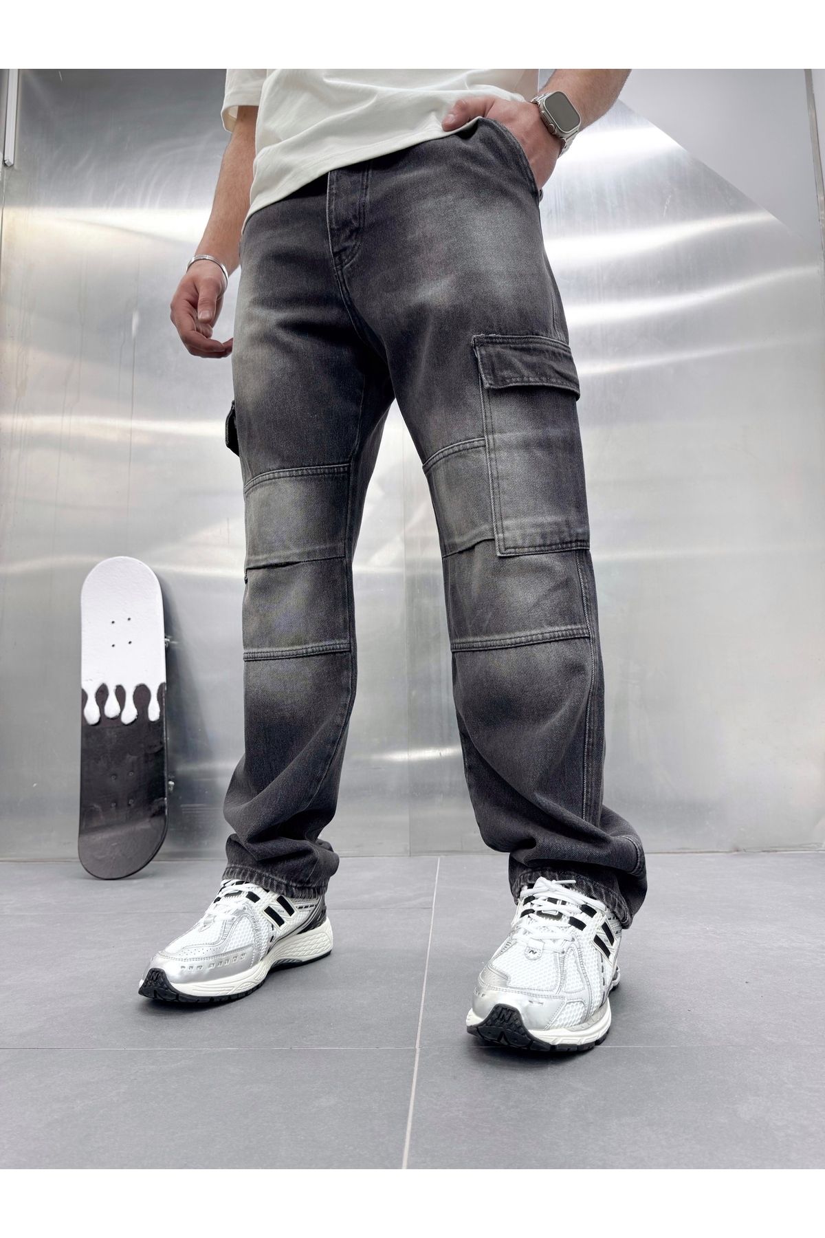 Deep Black Jeans YENİ SEZON ERKEK KARGO CEP BAGGY PANTOLON