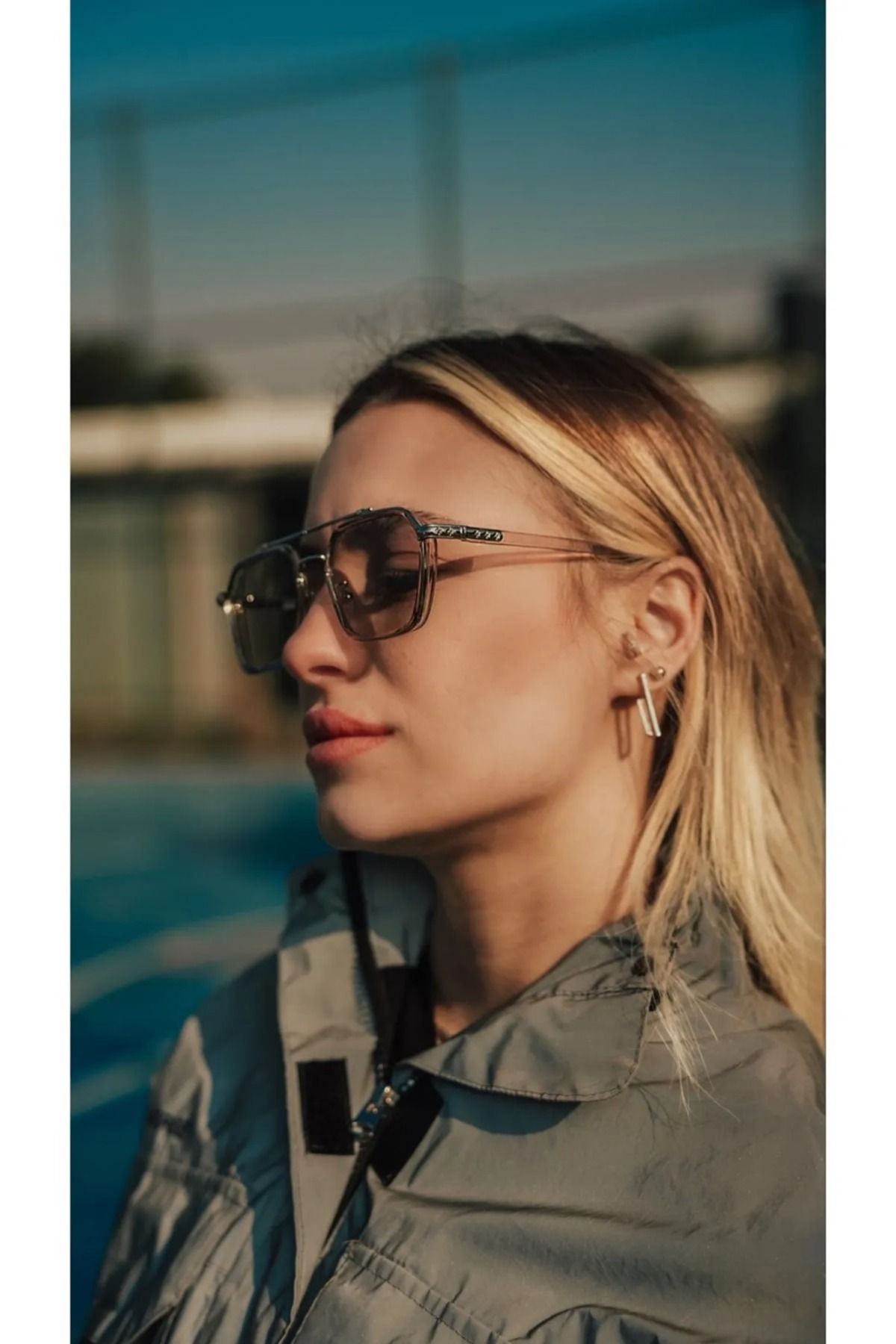 Shoebuo Kadın Güneş Gözlüğü Rose Gold Çerçeve Pembe Cam
