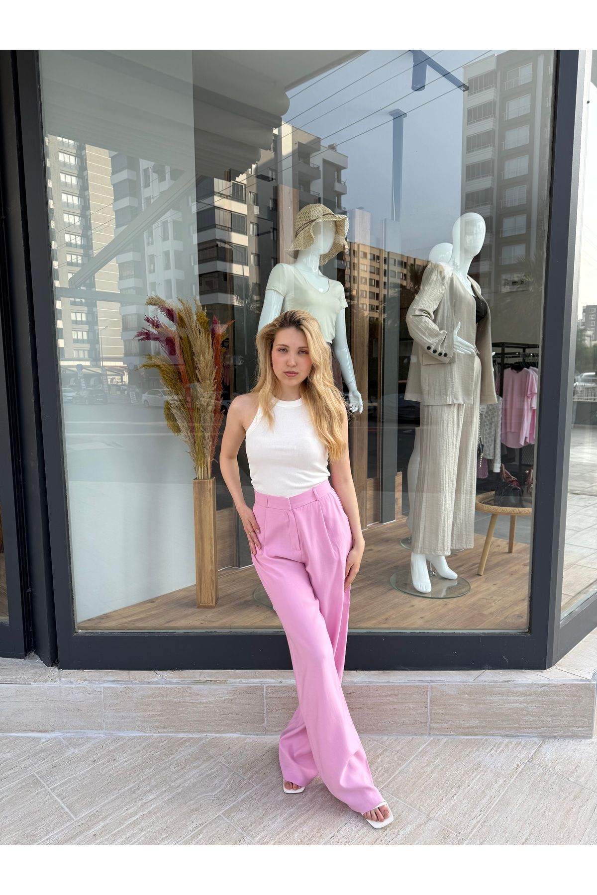 BRN Butik Pembe plazzo pantolon
