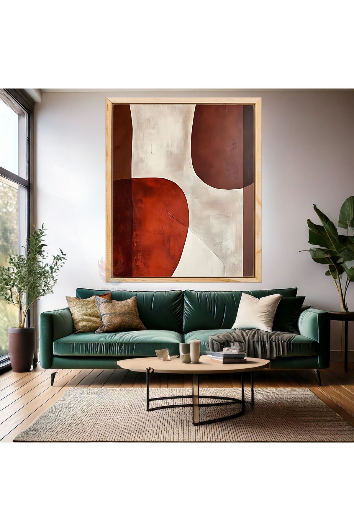 Artarilion Soyut Ahşap Çerçeveli MDF Tablo Modern Salon Tablosu Ev Dekorasyon Duvar Tablosu Yeni Ev Hediyesi