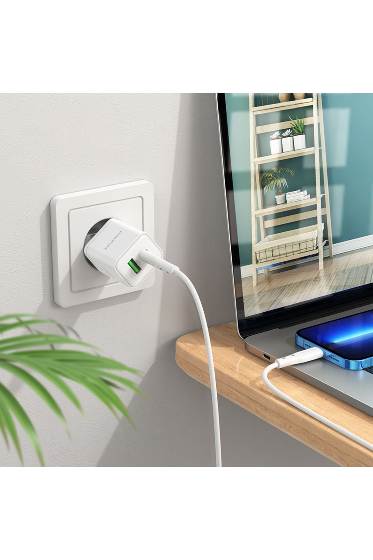 Borofone-Încărcător rapid Pd 20w Qc 3.0 USB-C (PD/QC/AFC/FCP) tip C USB-A pentru Apple Galaxy Note Huawei 4