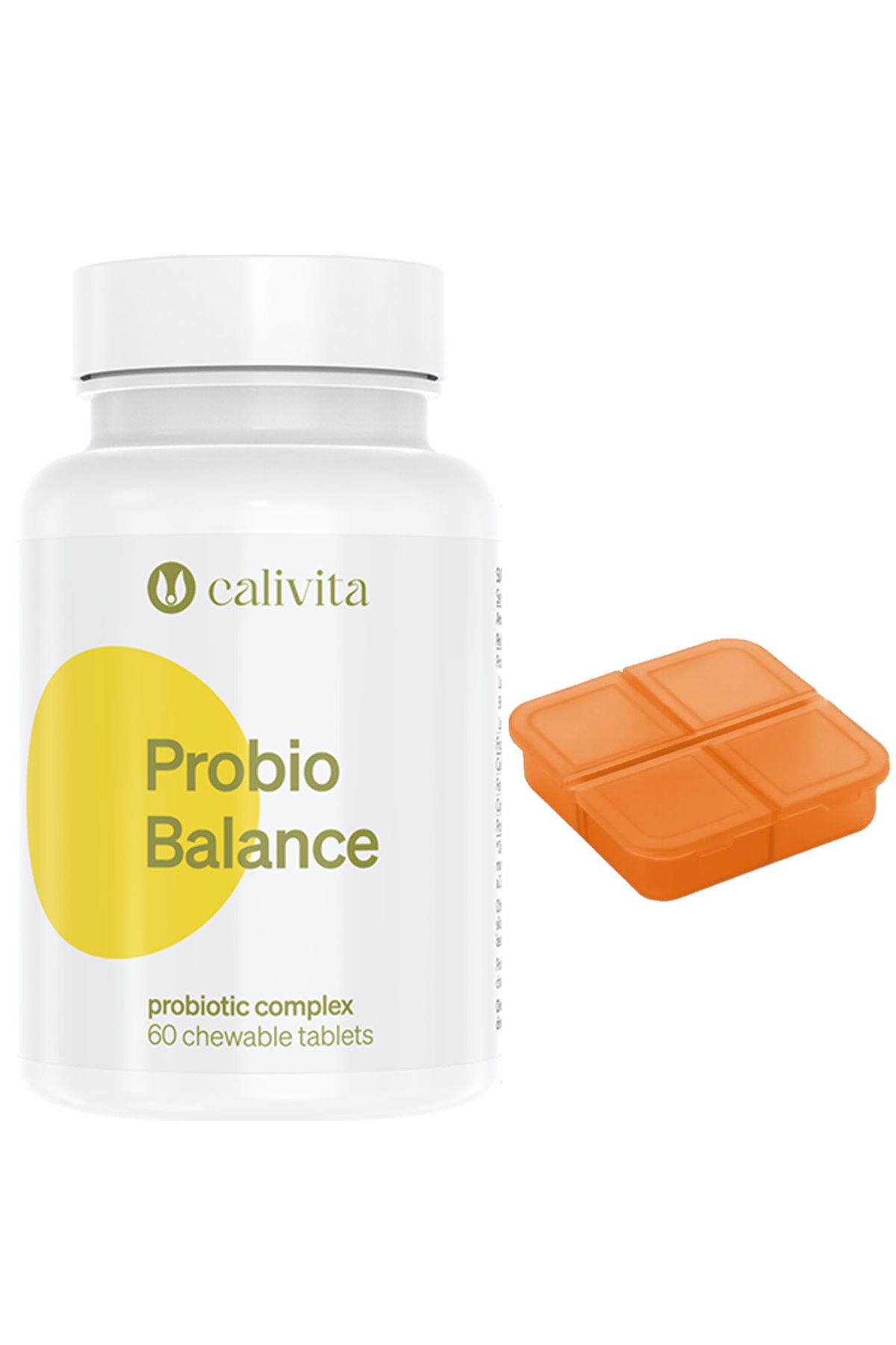 Calivita Set De Suplimente Probiobalance Și Cutie De Pastile Probiotice Și Prebiotice Masticabile (60 De Tablete) - - One Size