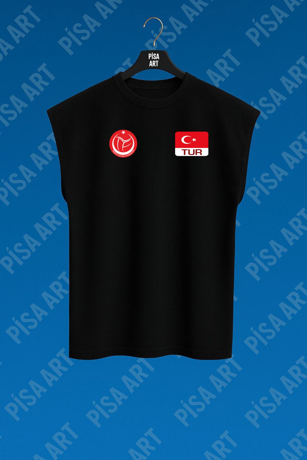 Pisa Art Antreman Veya Günlük Voleybol Milli Takım Vargas Özel Tasarım Kolsuz Unisex Tstirt
