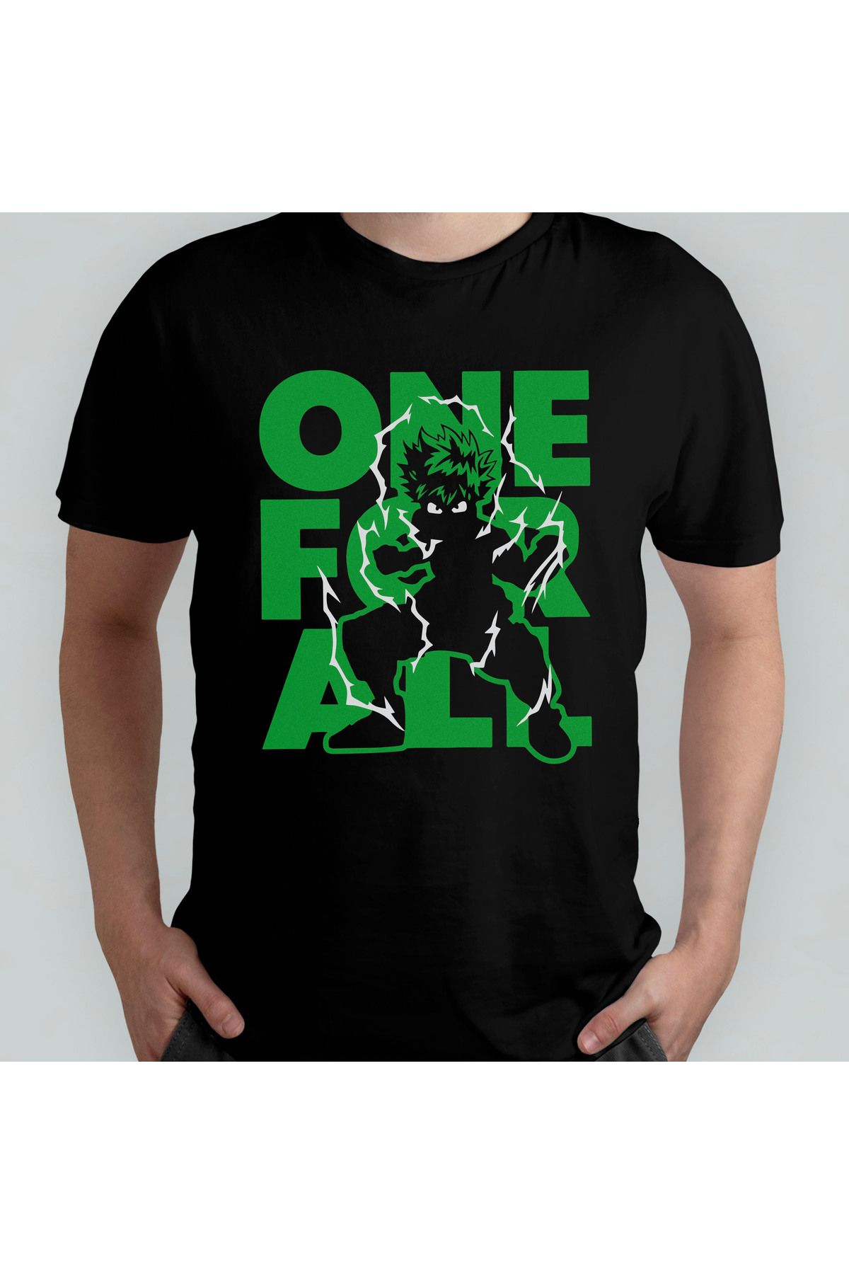 Pixxa My Hero Academia Deku Midoriya Unisex %100 Pamuklu Bisiklet Yaka T-Shirt Model 5