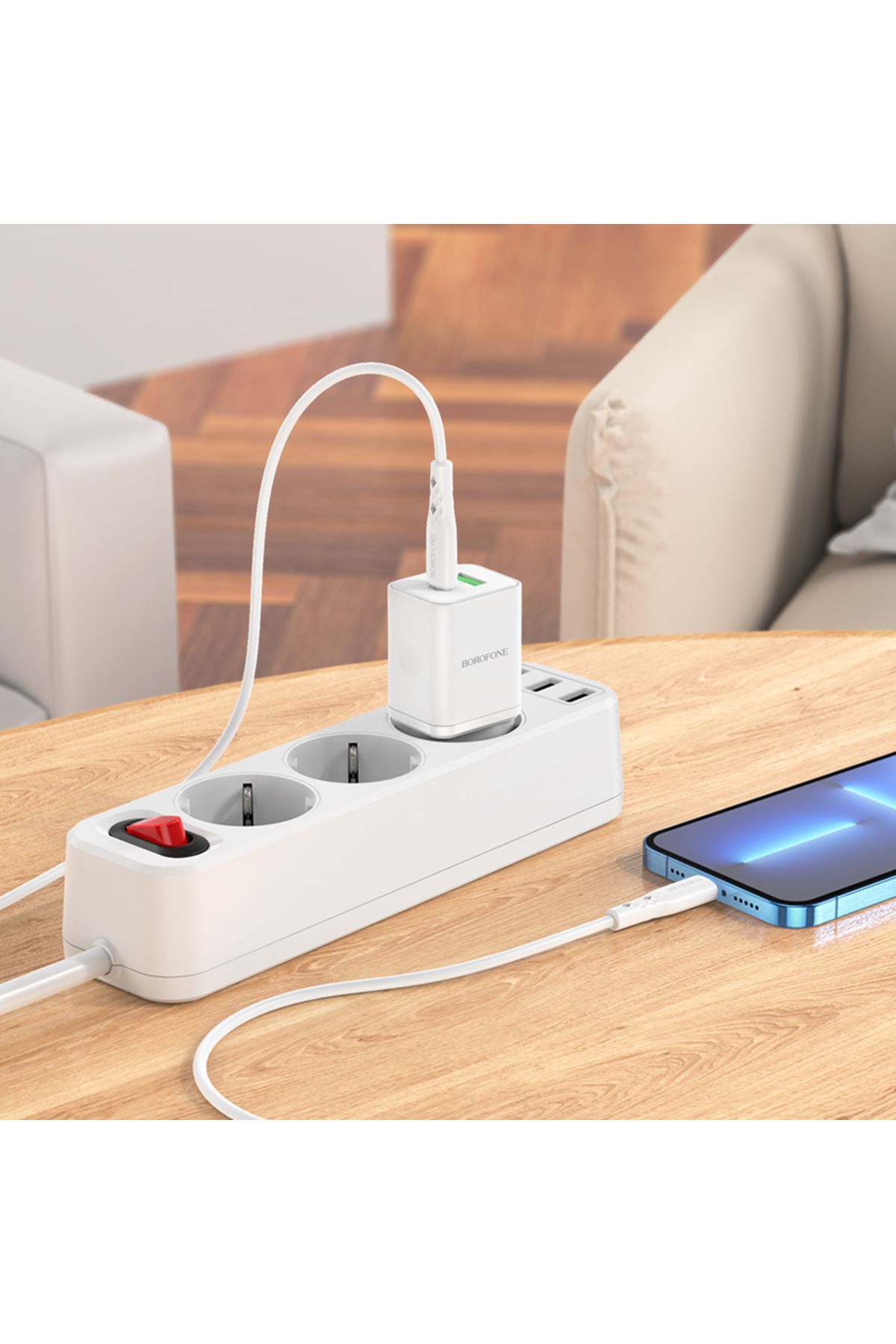 Borofone-Încărcător rapid Pd 20w Qc 3.0 USB-C (PD/QC/AFC/FCP) tip C USB-A pentru Apple Galaxy Note Huawei 8