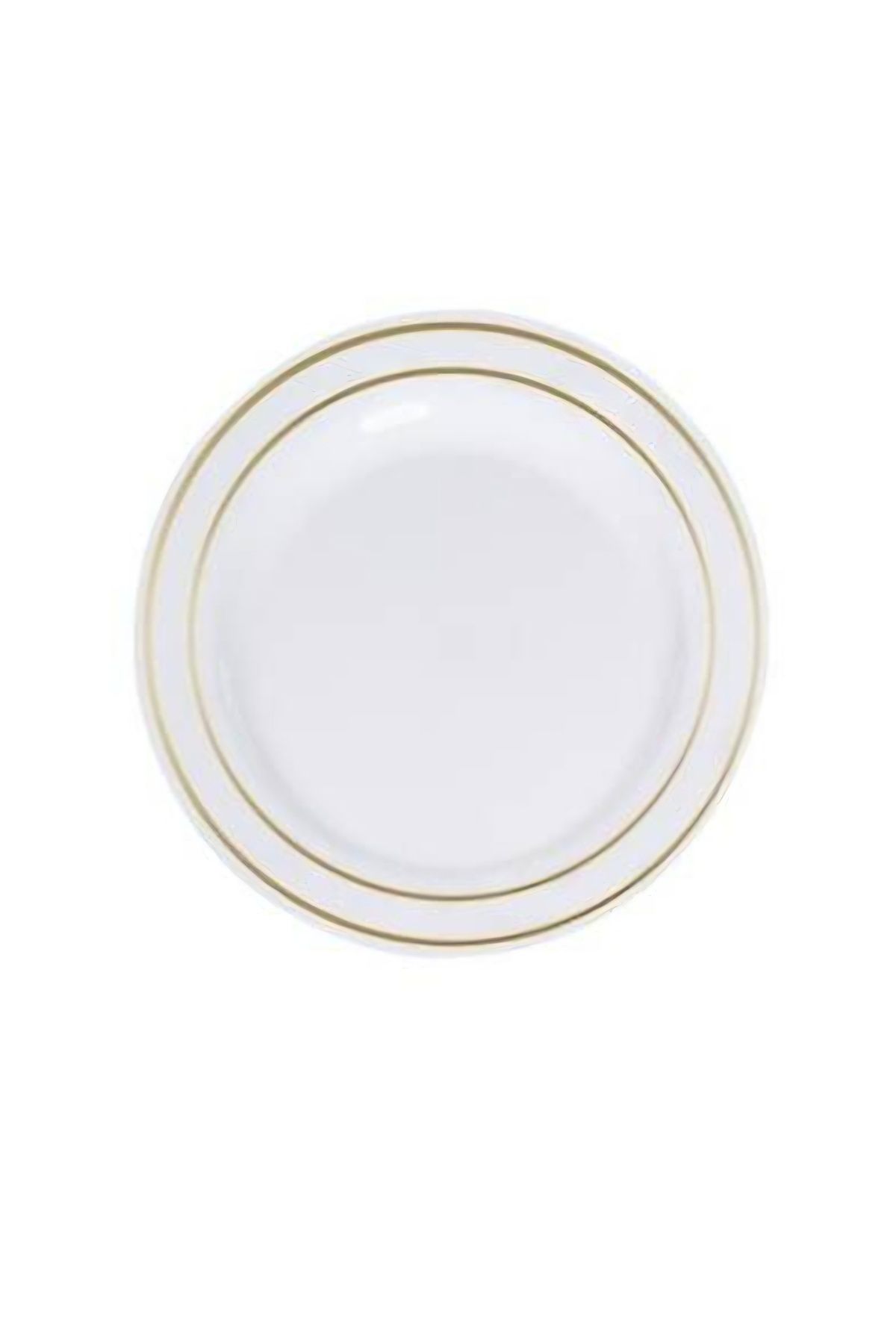 alenked Porselen Görünümlü Altın Yaldızlı Plastik Tabak 19 cm 6'lı