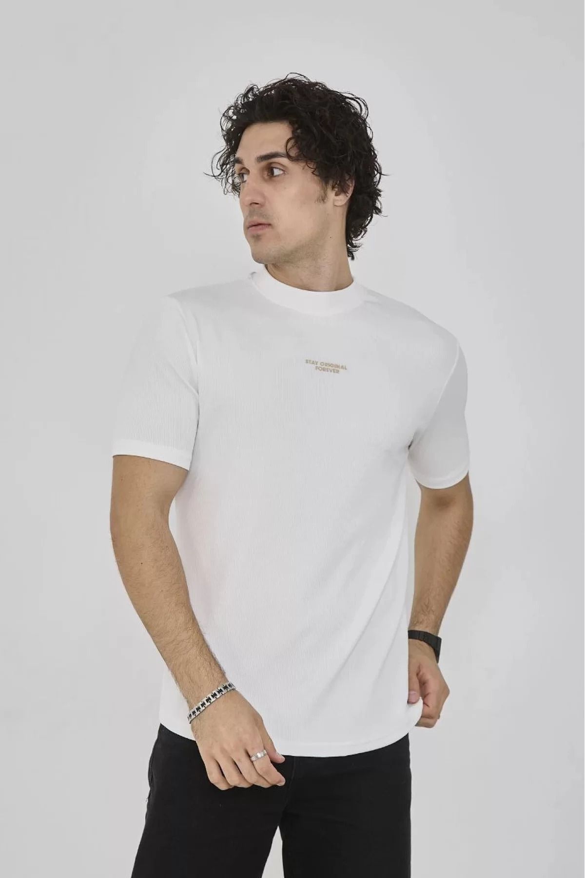 İndigo Park Erkek Tişört Unisex Bisiklet Yaka Slim fit T-Shirt