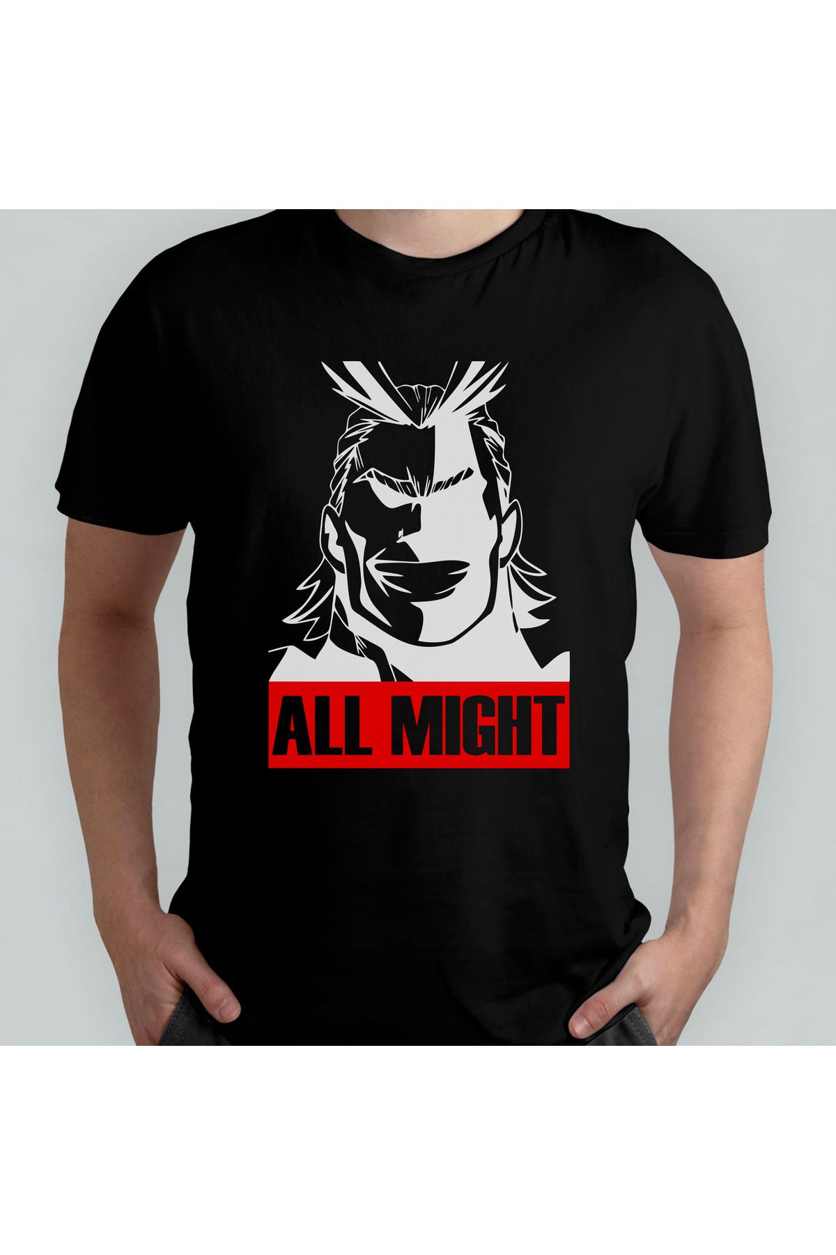 Pixxa My Hero Academia All Might Unisex %100 Pamuklu Bisiklet Yaka T-Shirt Model 2