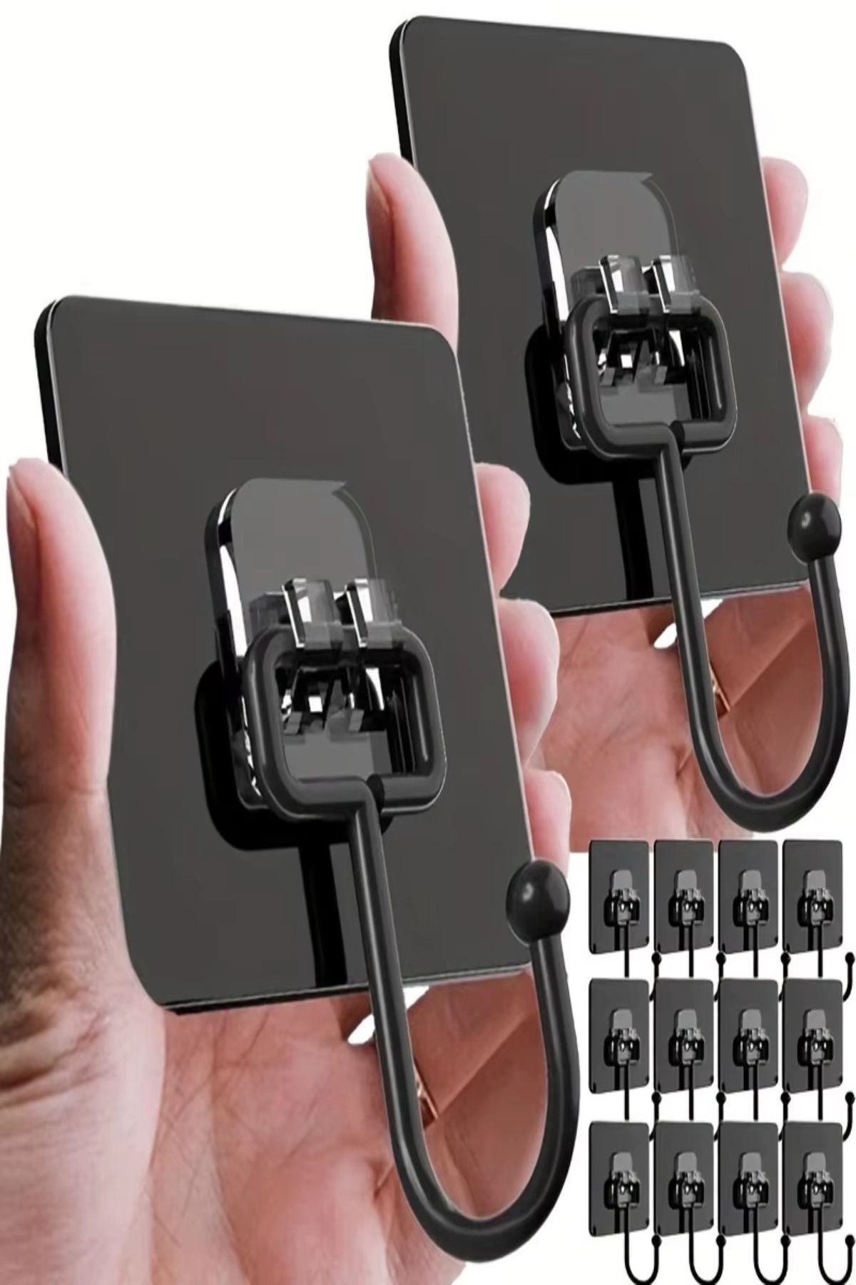 Tor Store 10'lu Set Kendinden Güçlü Yapışkanlı Mutfak Banyo Dolap Fayans Duvar Askısı Kanca