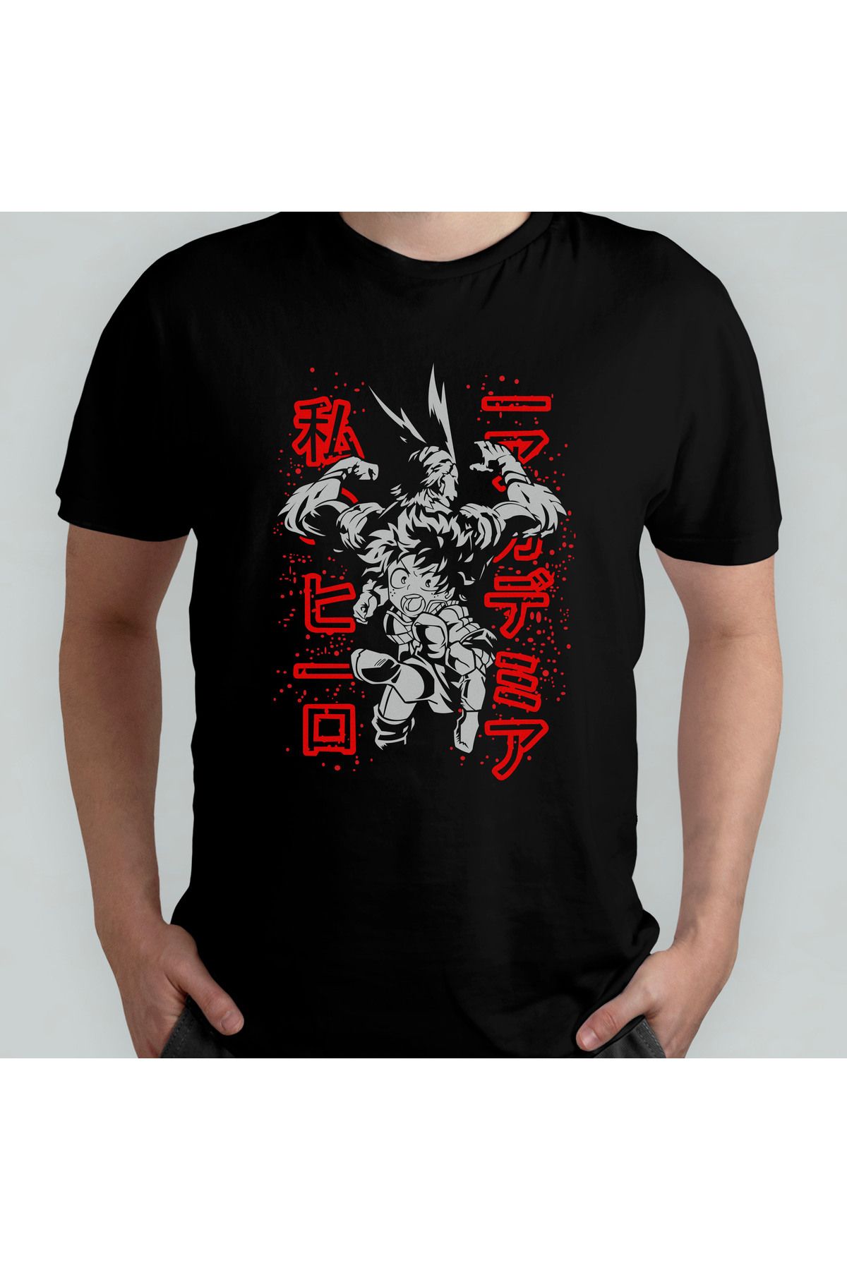 Pixxa My Hero Academia All Might Unisex %100 Pamuklu Bisiklet Yaka T-Shirt Model 1