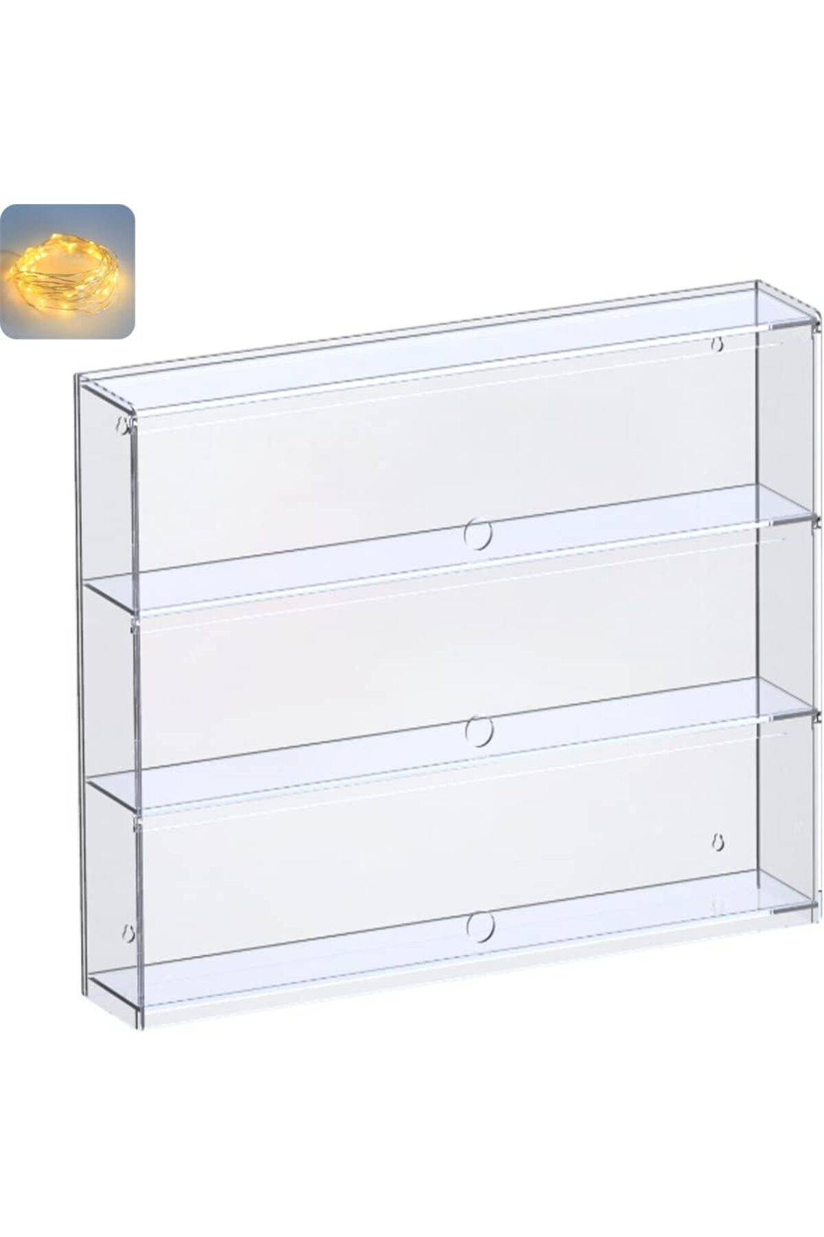 Generic-خزانة عرض أكريليك شفافة بثلاث طبقات مع باب ورف عرض مثبت على الحائط (40.6 × 9.3 × 38.8 سم) 1