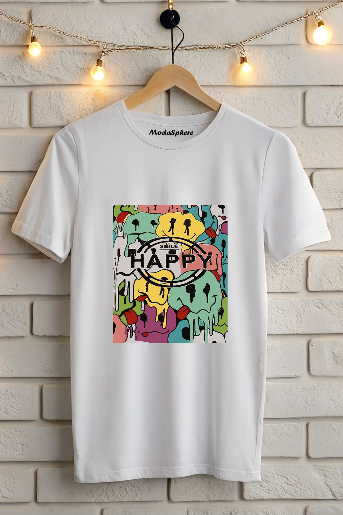 ModaSphere Baskılı Unisex Oversize Tişört Battal Boy