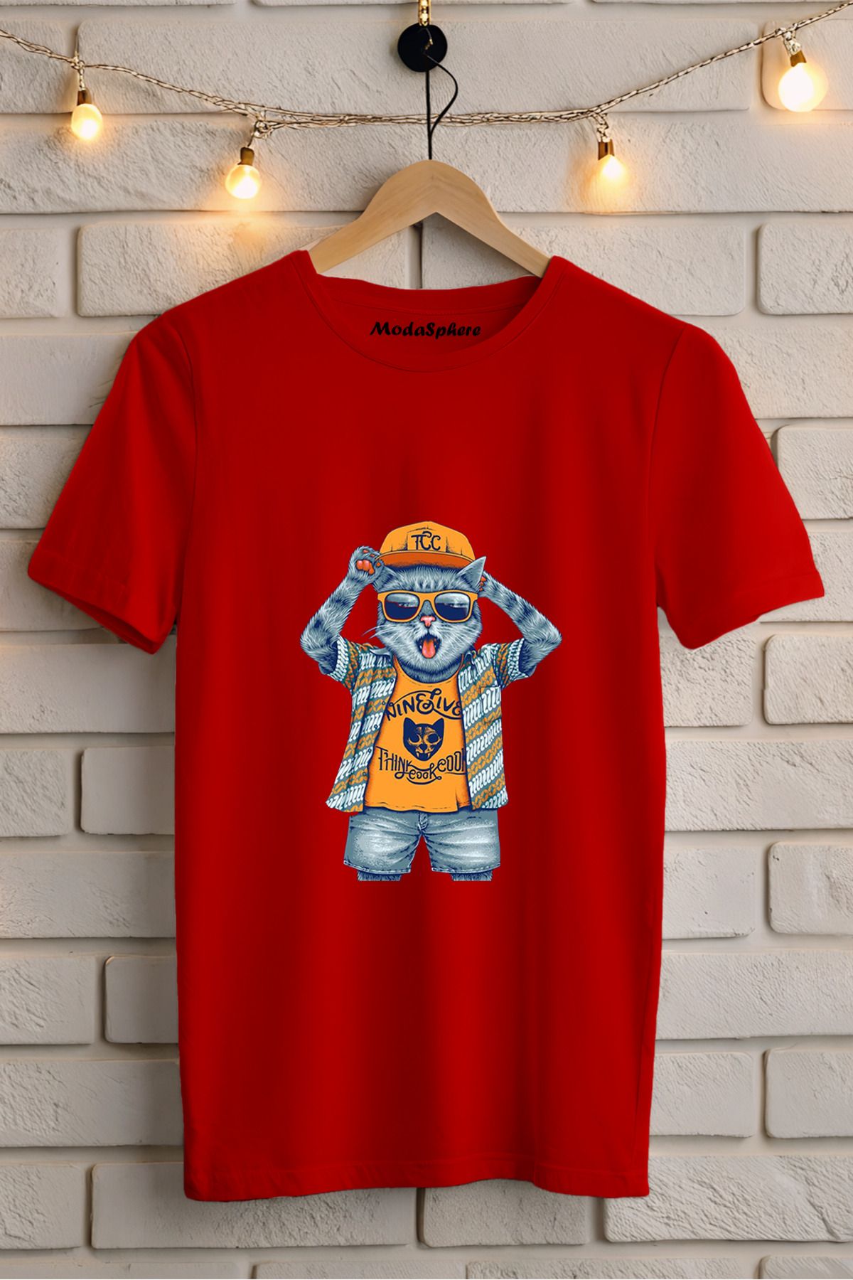 ModaSphere Baskılı Unisex Oversize Tişört Battal Boy