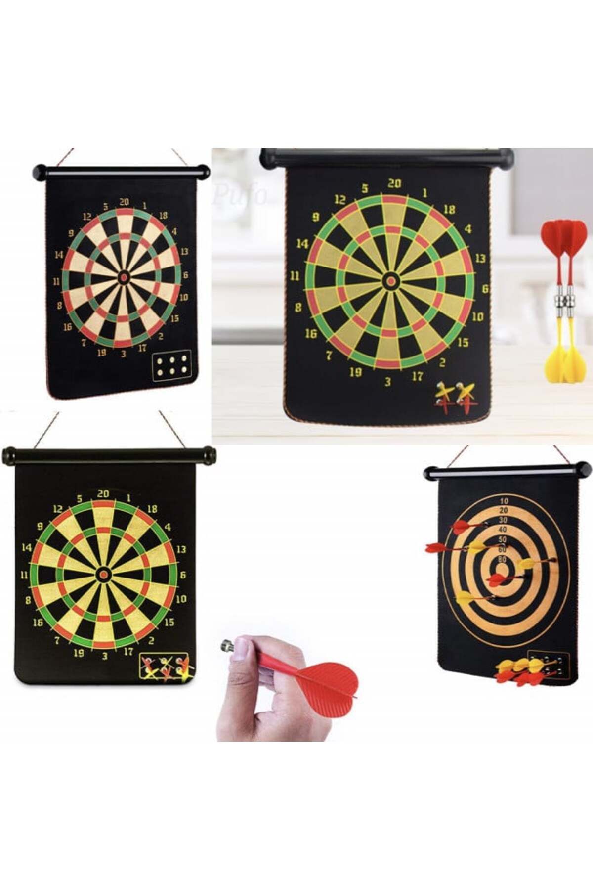 PUFO-2-in-1 Magnetic Dart Board For Children And Adults, With 6 Darts Included 7