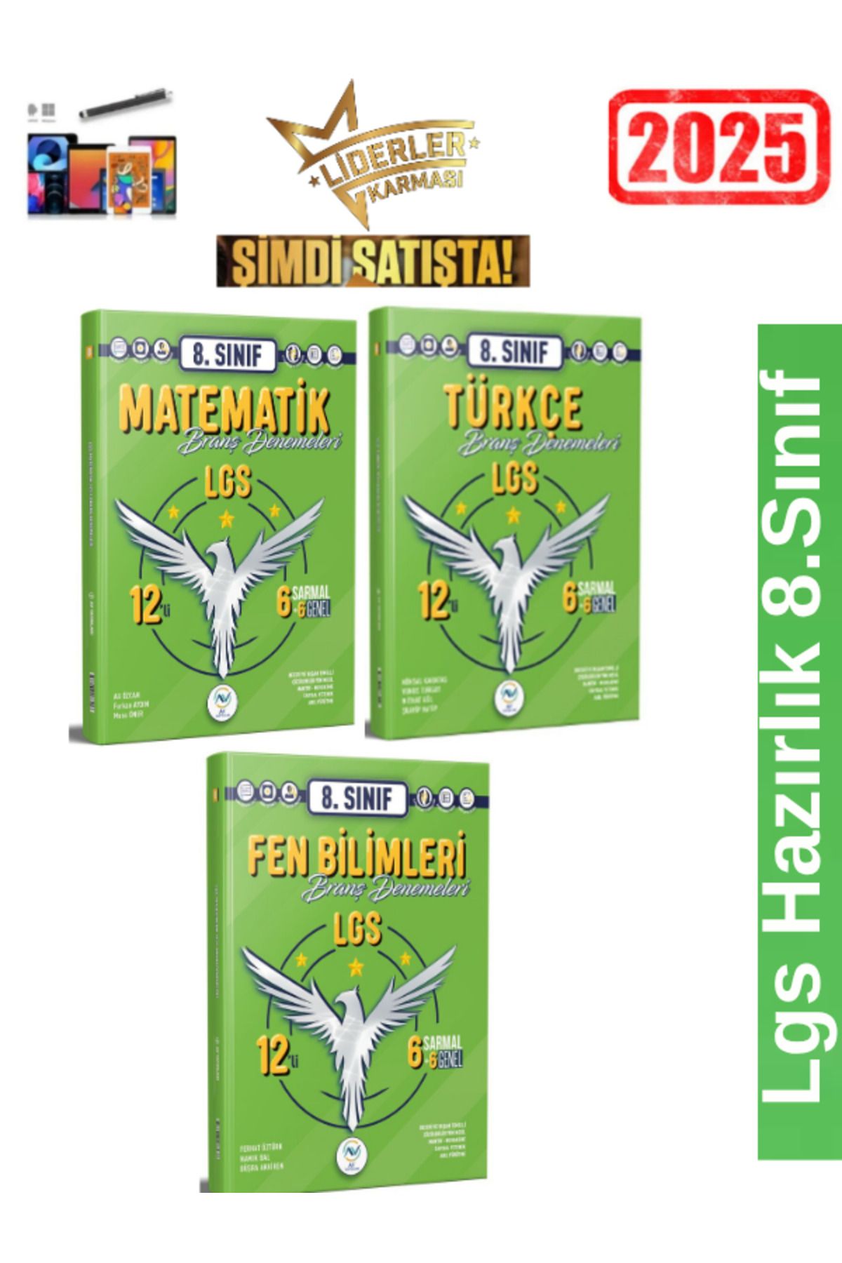 Ens Yayıncılık AV 8.Sınıf Matematik12-Fen12-Türkçe12 Branş Deneme Seti+Kalem