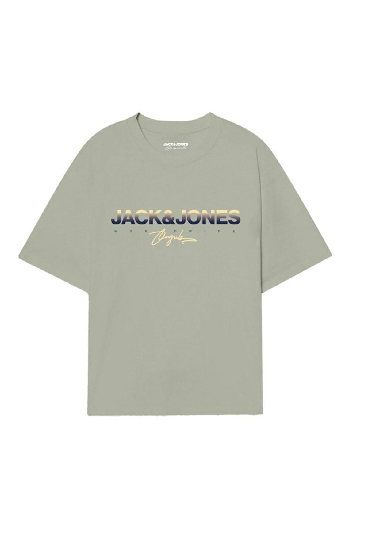 Jack & Jones Erkek Yeşil Jorcanggu Tee Ss Crew Neck Fst Ln T-shirt 12281809-Celadonti