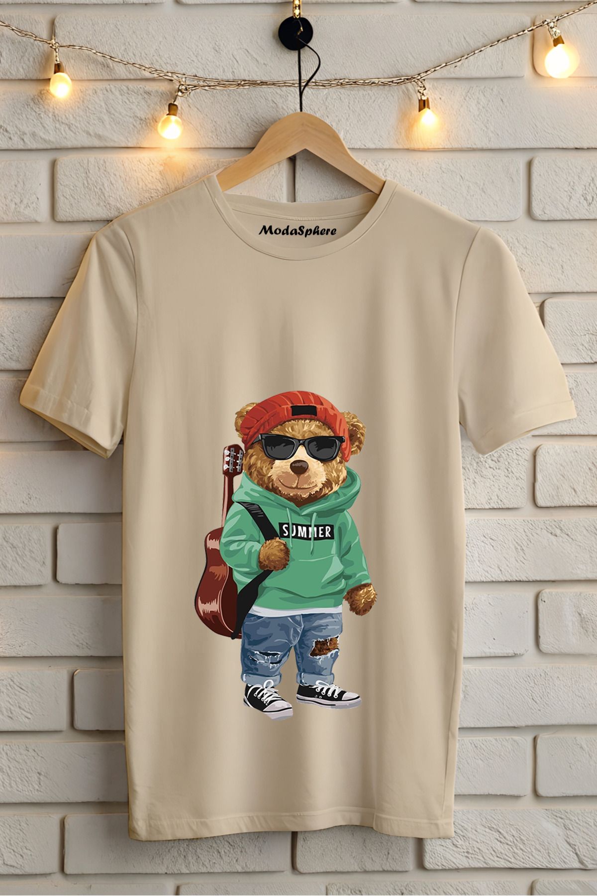 ModaSphere Baskılı Unisex Oversize Tişört Battal Boy