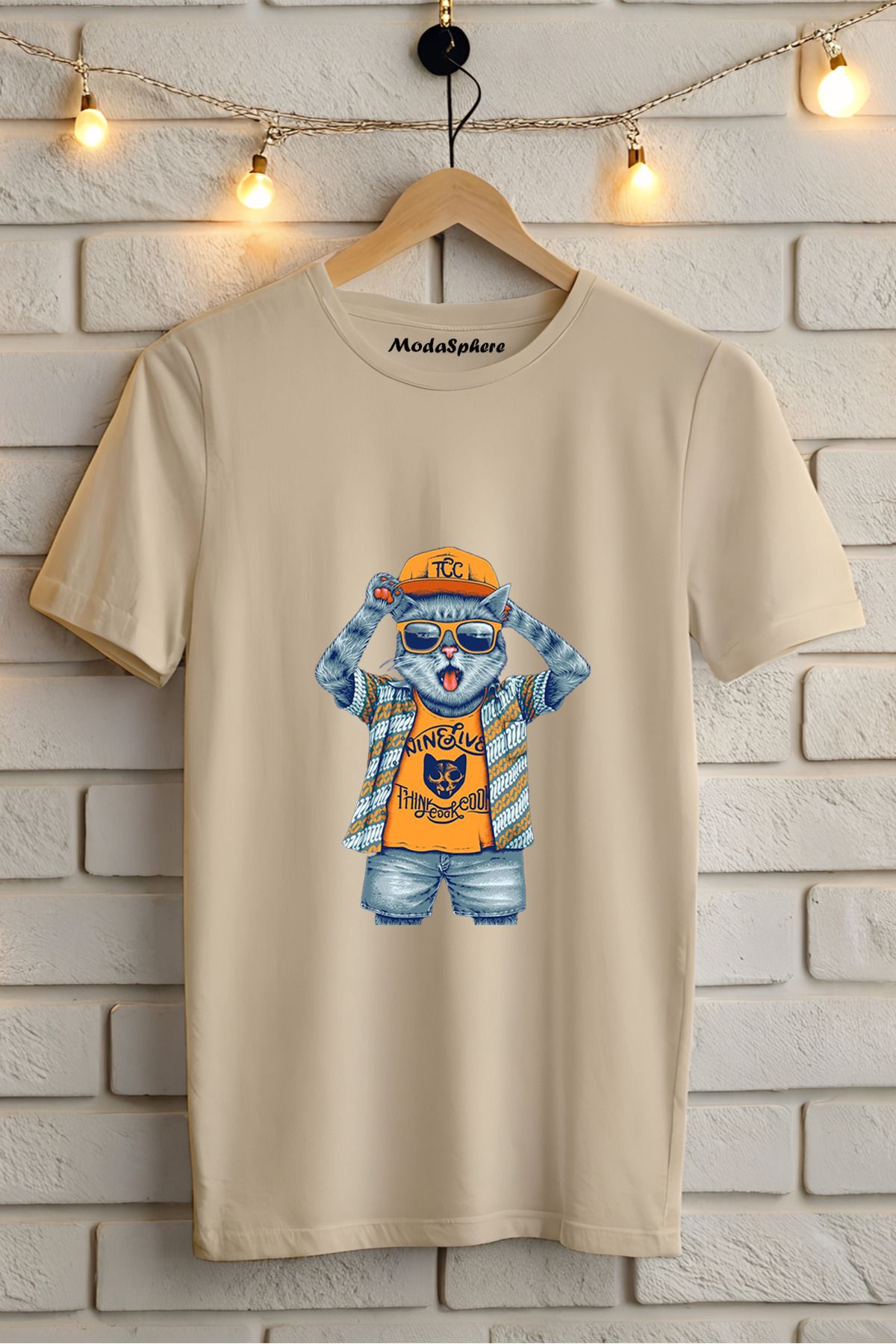 ModaSphere Baskılı Unisex Oversize Tişört Battal Boy