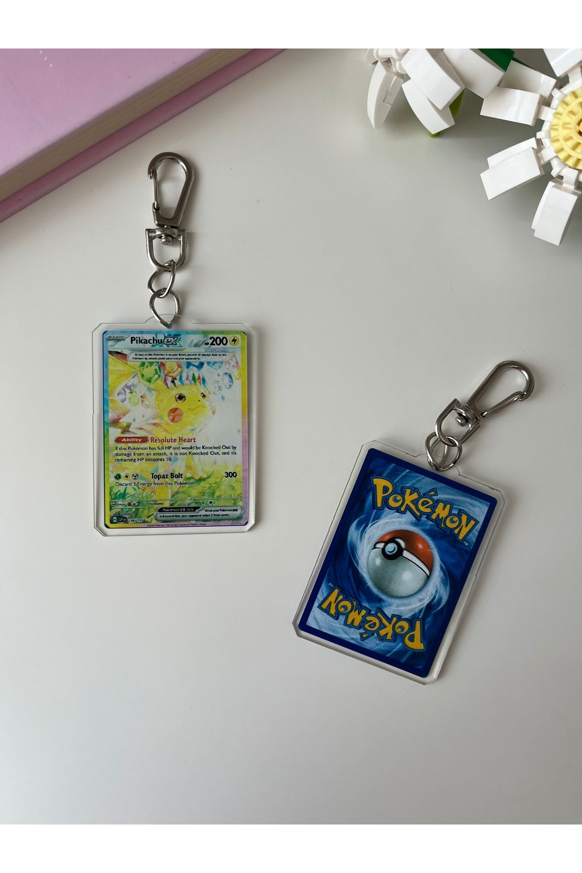 Hara Company Pokemon TCG PikachuEX Pokemon Kartı Anahtarlık / Çanta Süsü