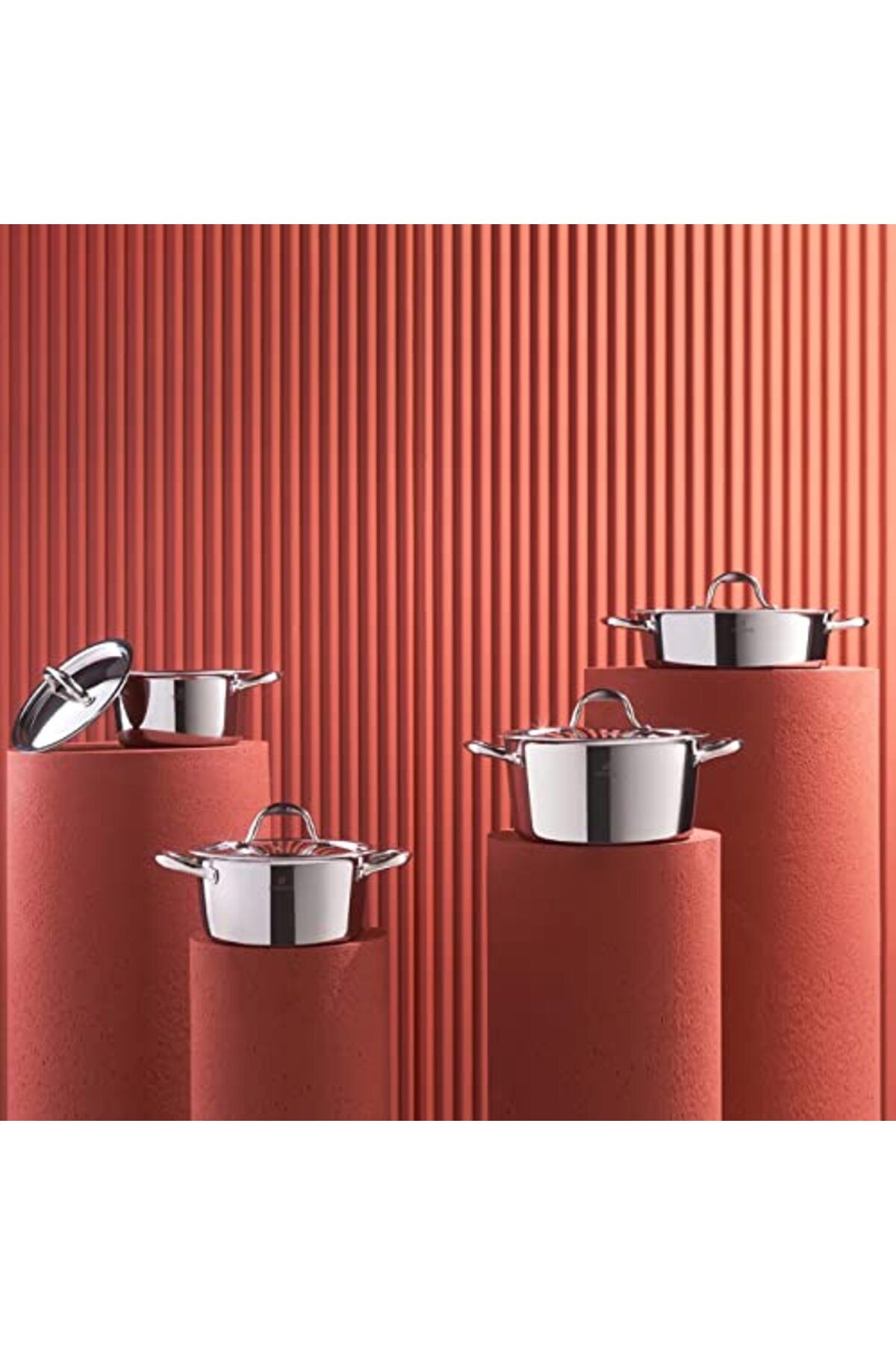 ShopZum Karaca 3ply Powersteel 316 Çelik Indüksiyon Tabanlı Konik 8 Parça Petekli Çelik Tencere Seti