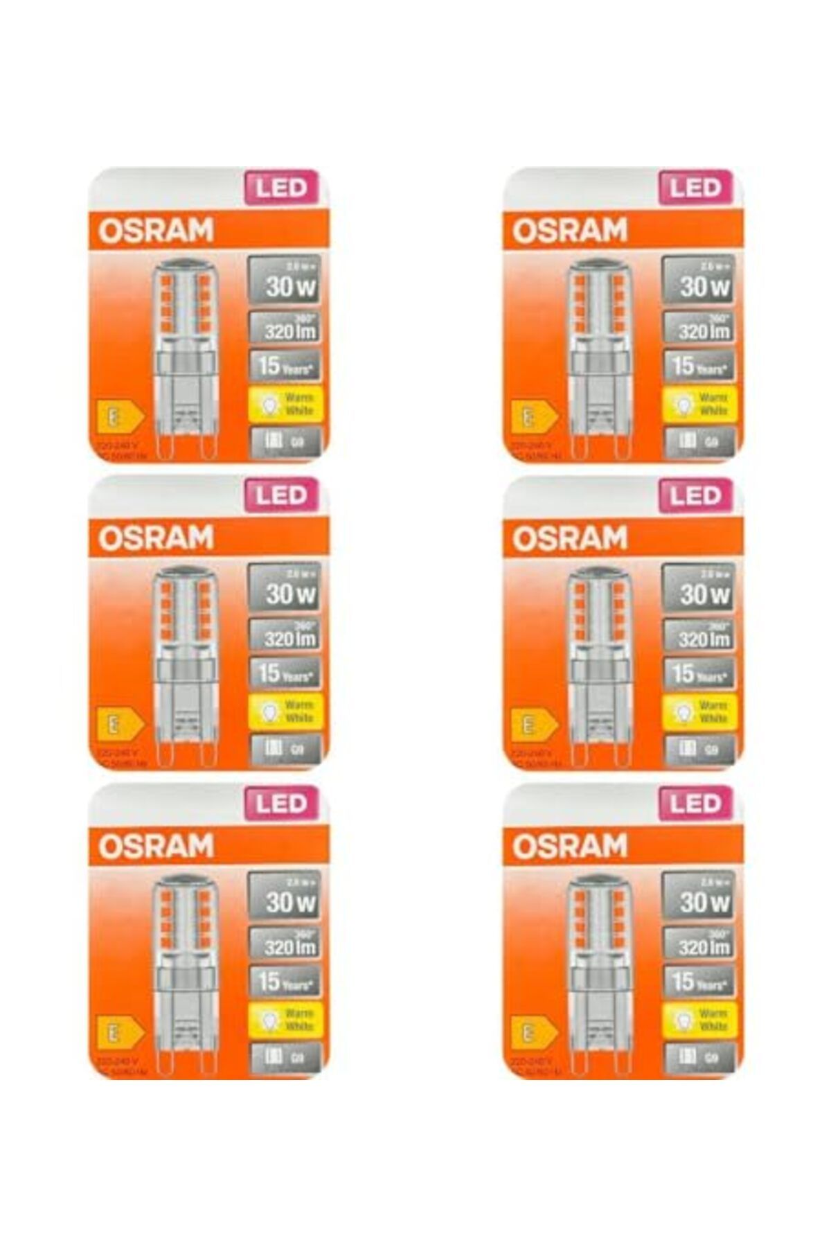 ShopZum Led Star Pin 6&apos;lı Paket Cl 30 2.6w 2700 Kelvin Warm White Işık G9 Duy
