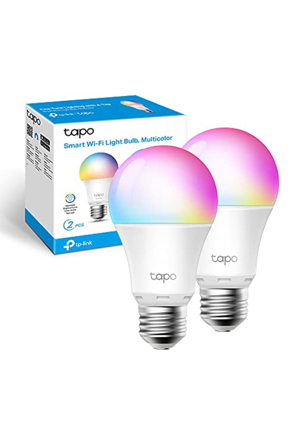 ShopZum Tapo L530E(2-Pack), 8.7 W, 2.4 Ghz, 16.000.000 Renk Tonu, E27 Duy, Alexa Ve Google Home Ile Çalışır