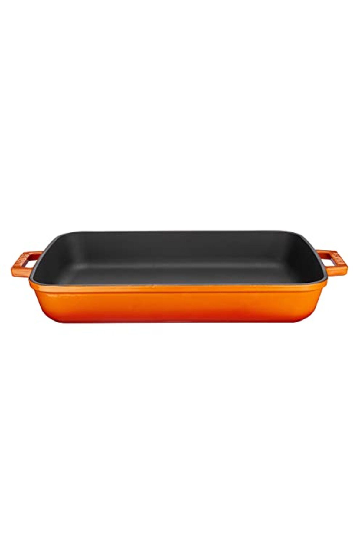 ShopZum Lava Döküm Dikdörtgen Tepsi, 26x40 Cm, Turuncu