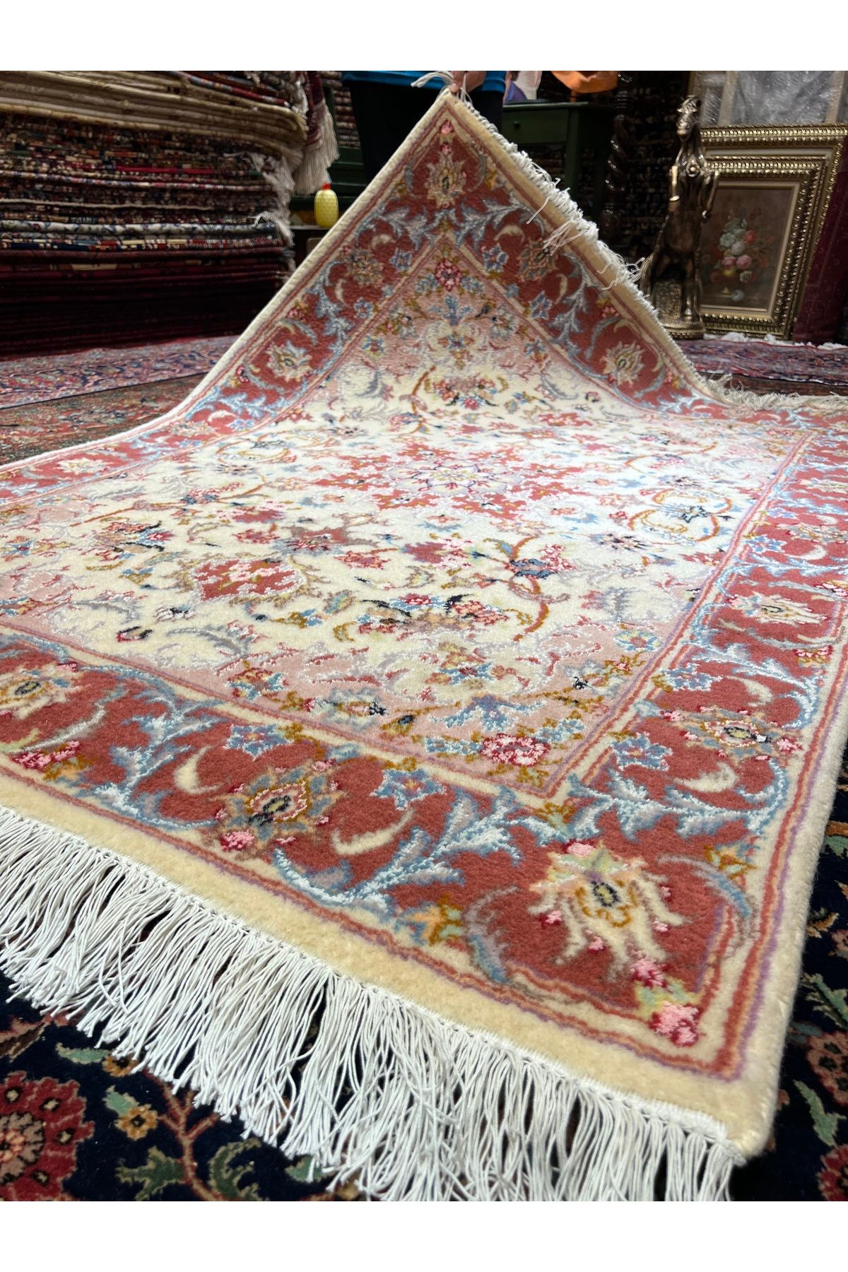 RD RAMAZAN DAĞ EL HALI SANATI El Dokuma İran Tebriz Halısıdır İpek Yün Karışımı Ebat 180x124