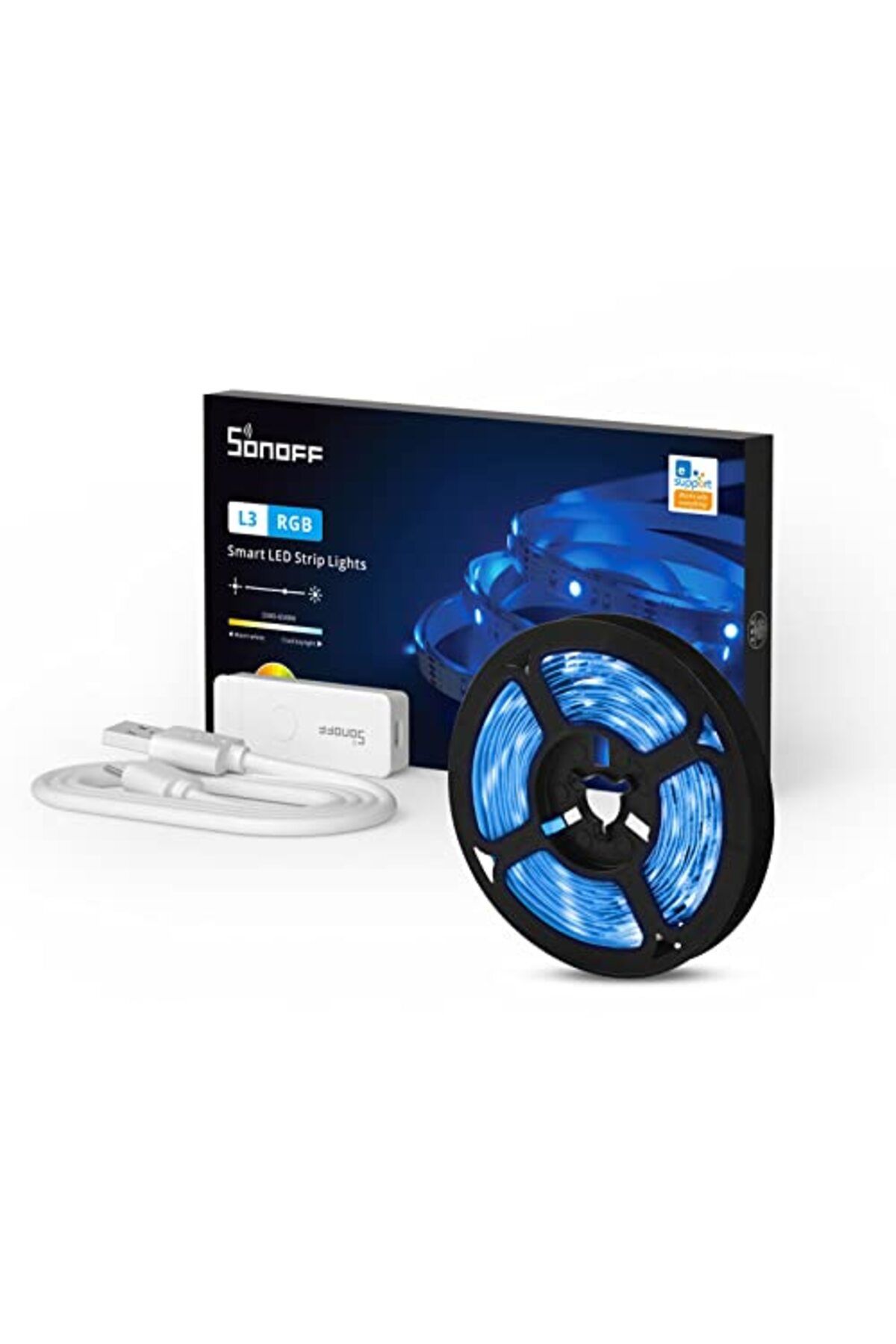 ShopZum Sonoff L3 Akıllı Wifi Led Şerit Işıklar, Yatak Odası, Alexa Led Şerit Işıklar, 5 M Rgb 5050 Renk De