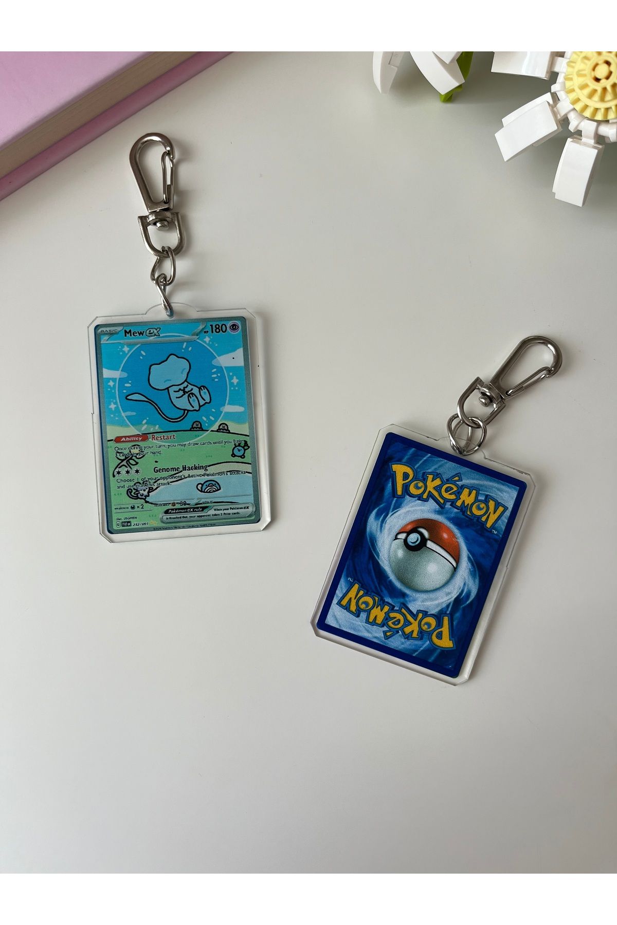 Hara Company Pokemon TCG MewEX Pokemon Kartı Anahtarlık / Çanta Süsü
