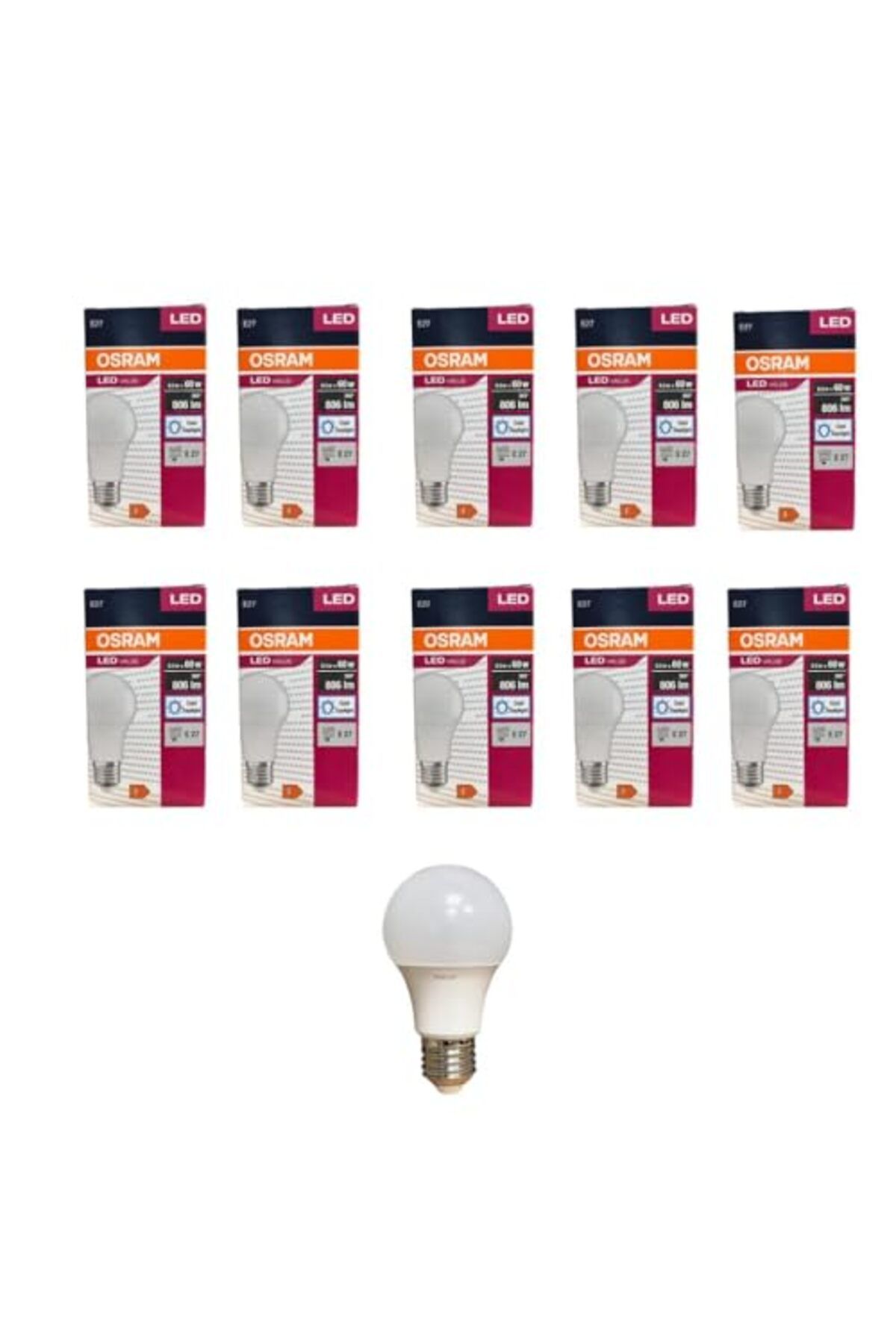 ShopZum Led Value 8.5 Watt Led Ampul 6500K Beyaz Işık E27-10 Adet