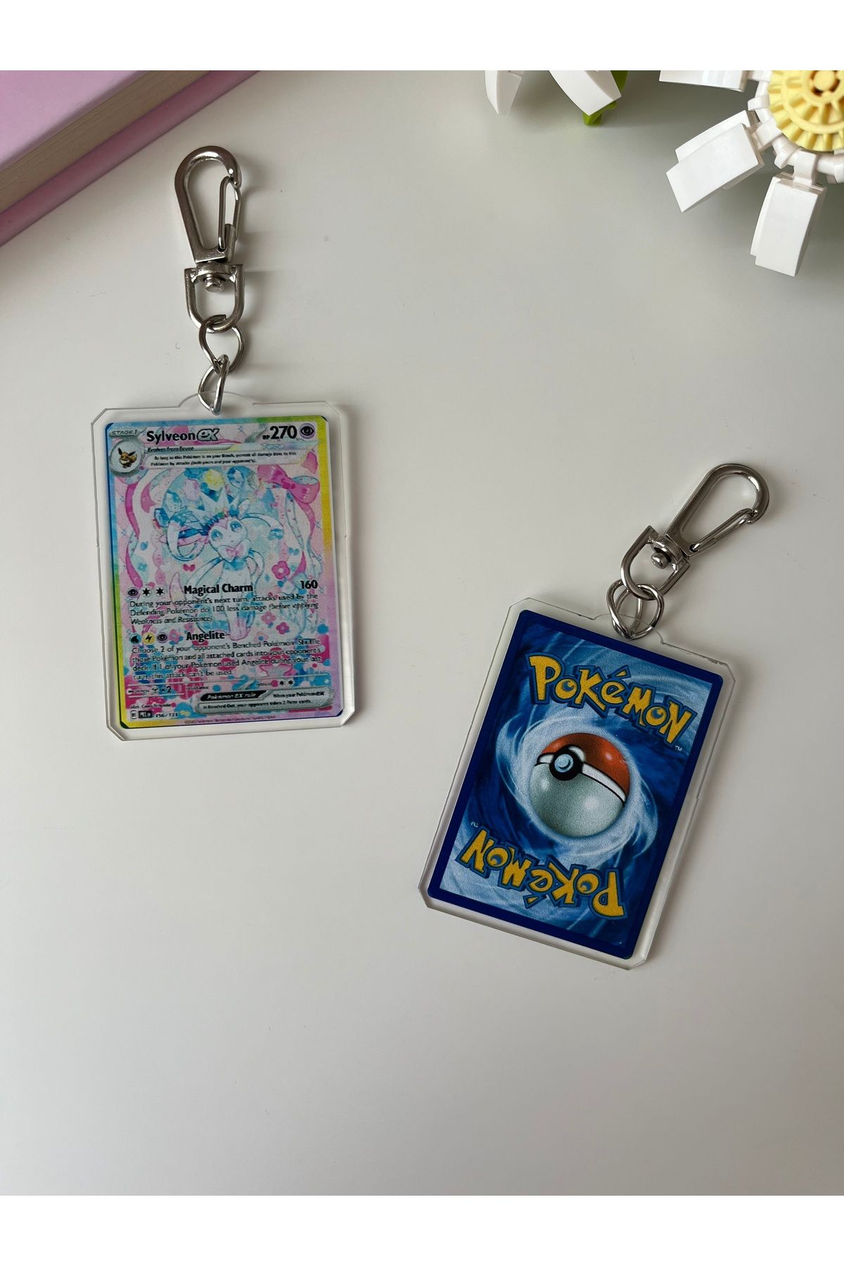 Hara Company Pokemon TCG SylveonEX Pokemon Kartı Anahtarlık / Çanta Süsü
