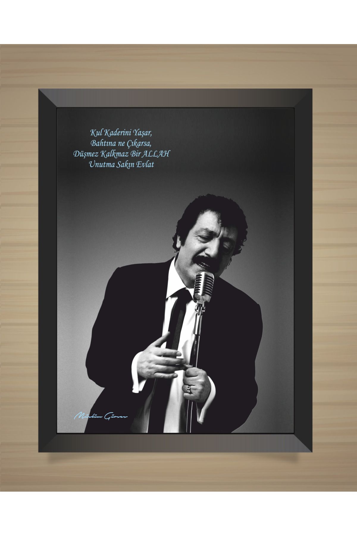 Erdizayn 30x42 cm Müslüm Gürses Çerçeveli Poster Tablo 1 mm Şeffaf PVC Korumalı Hediyelik Çerçeve