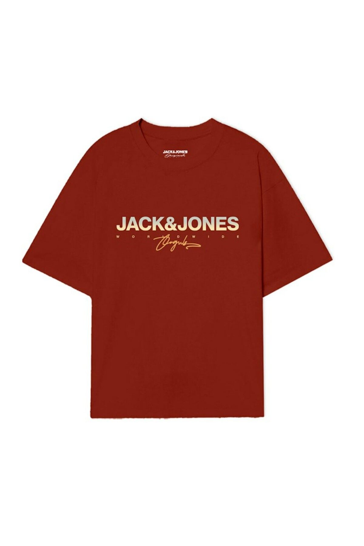 Jack & Jones Erkek Bordo Jorcanggu Tee Ss Crew Neck Fst Ln T-shirt 12281809-Arabiansp