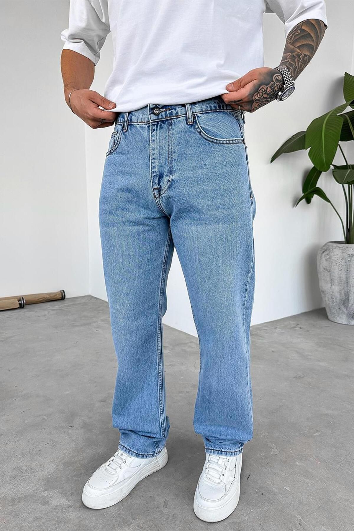 HAFKAGİYİM Açık Mavi Soft Degrade Premium Baggy Pantolon