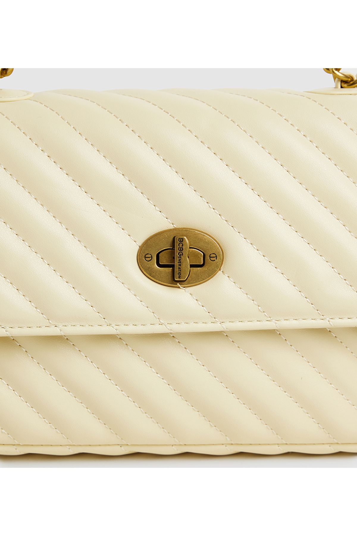 BCBG-Off White Quilted Shoulder Bag 4