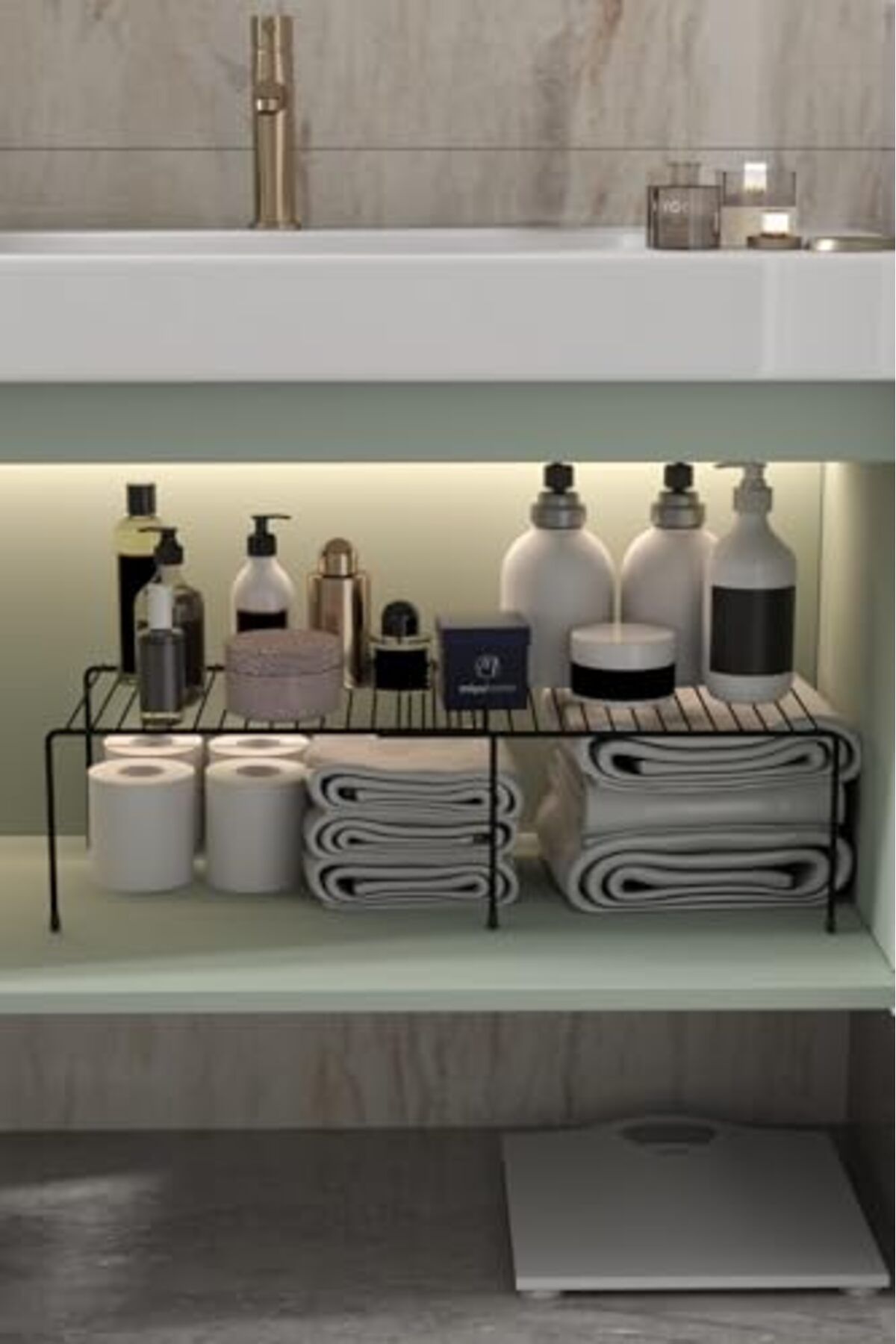 ShopZum Genişletilebilir Raf Ayarlanabilir Dolap İçi Düzenleyici Mutfak Düzenleyici Banyo Düzenleyici